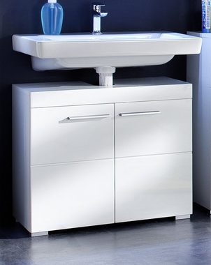 trendteam Waschbeckenunterschrank Amanda (Waschtisch Unterschrank in weiß, 60 x 56 cm) 2 Fächer