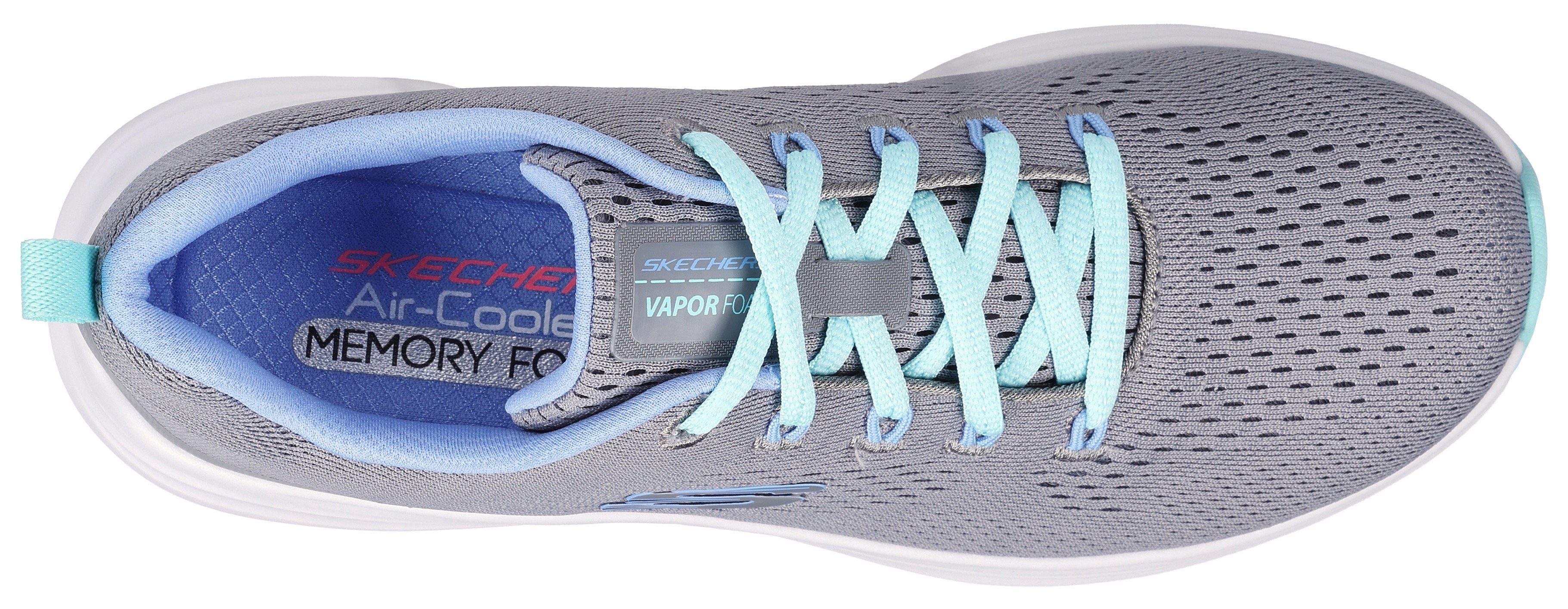 Sneaker grau-mint mit Kontrastdetails VAPOR dezenten Skechers FOAM-