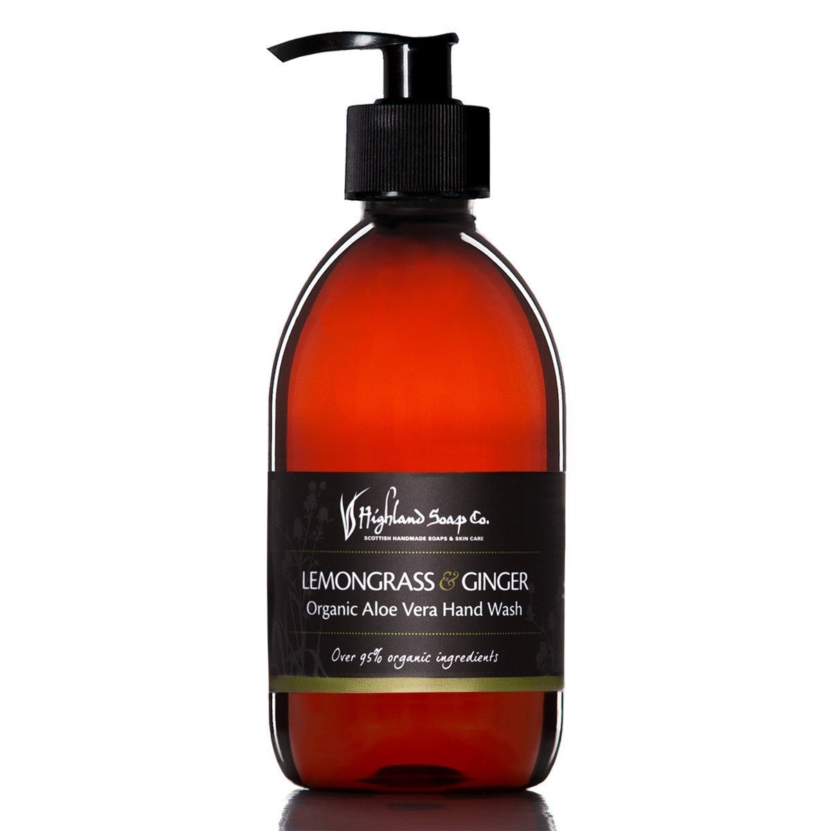 Highland Soaps Co. Handseife Lemongrass & Ginger; 300 ml, 95% Bio-Zutaten, Handgefertigt, Tierversuchsfrei