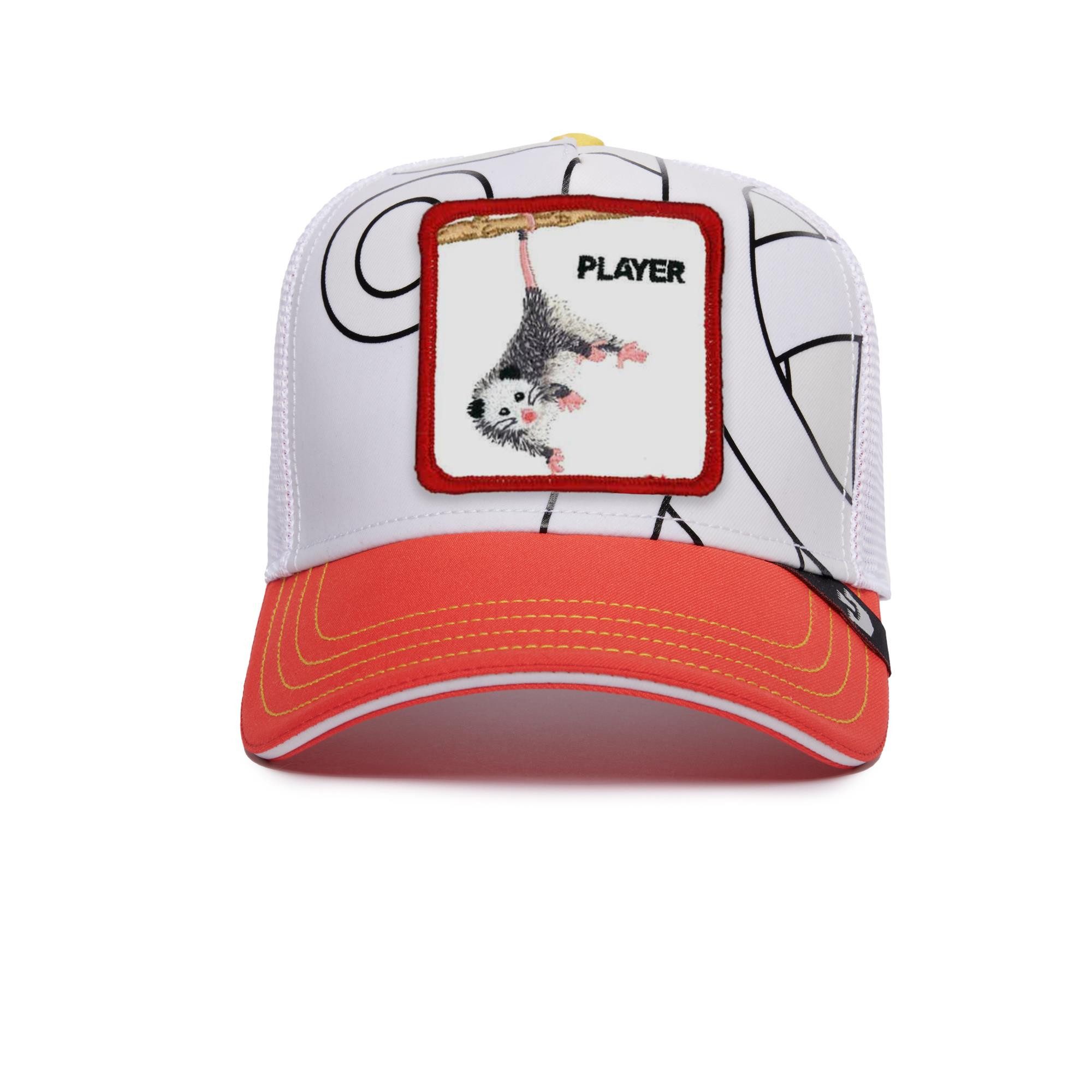 GOORIN Bros. Trucker Cap Goorin Bros. Double or Nothing Good Times - Trucker Cap Red (Basecap, Meshcap, Trucker Kappe) Cap wechselt unter UV Licht die Farbe von Weiß auf Bunt