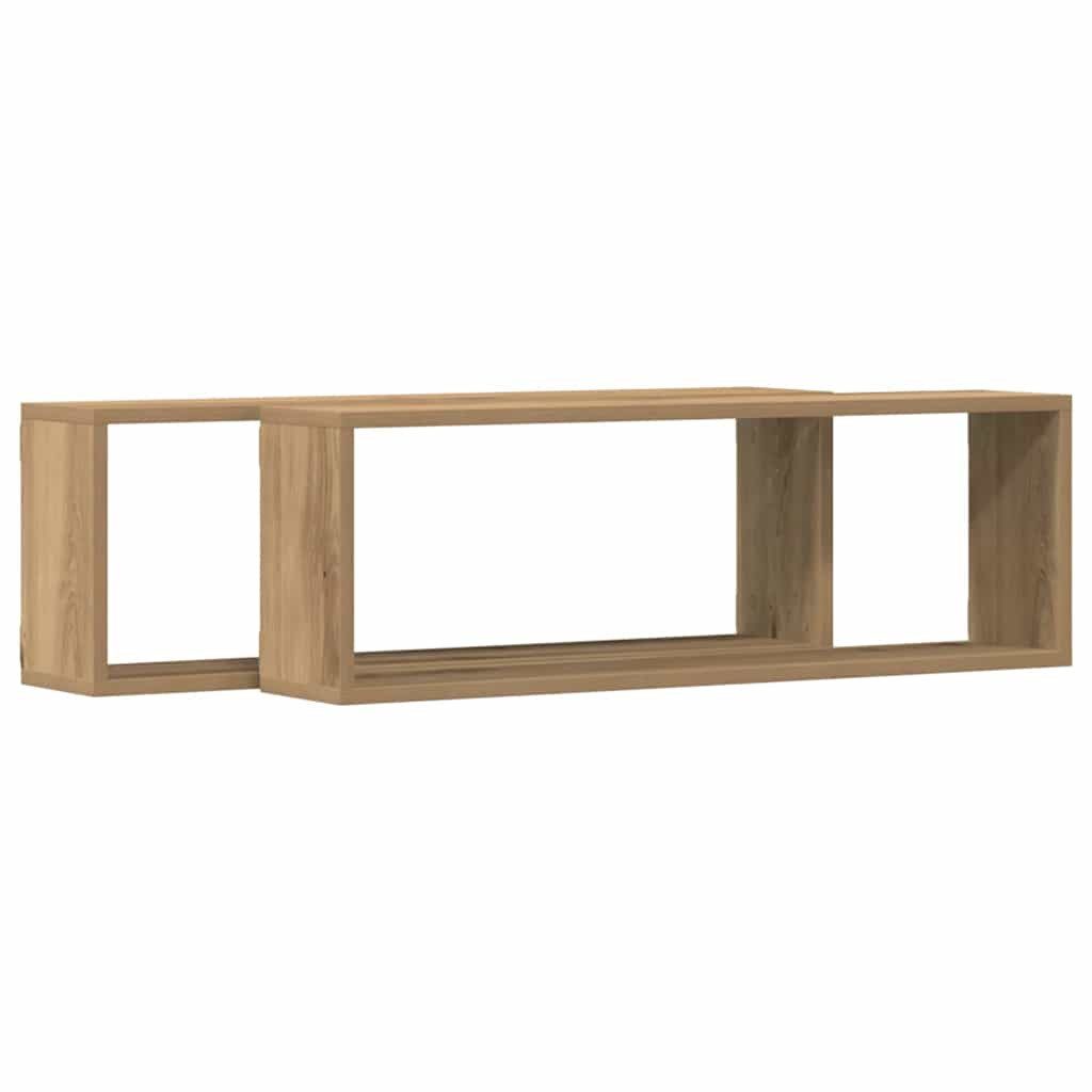 vidaXL Regal Wandregal 2 pcs Artisan-Eiche 80 x 15 x 26 cm Holzwerkstoff, 2 günstig online kaufen