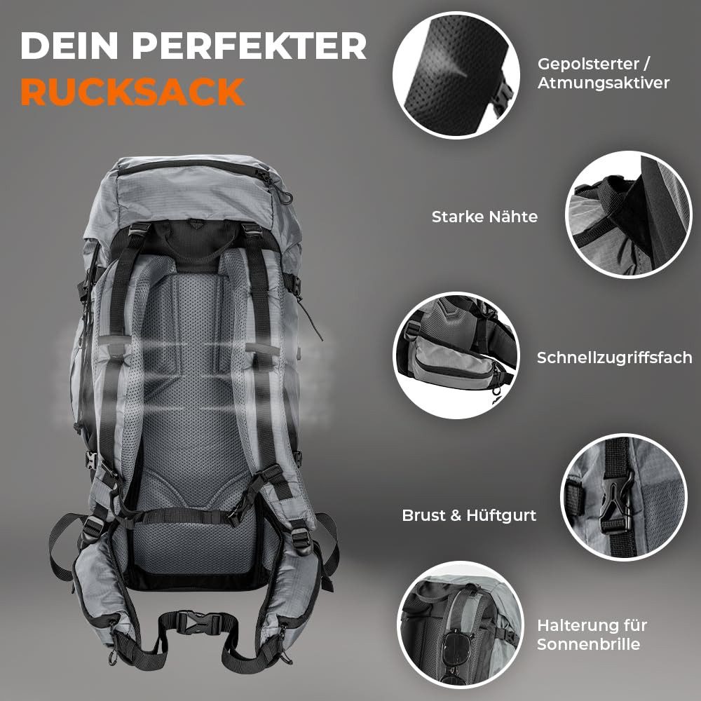Langenberg Wanderrucksack Wanderrucksack Herren und Damen [Trekkingrucksack 40 L], ☑