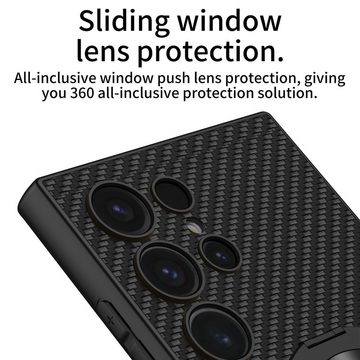 Wigento Handyhülle Für Samsung Galaxy S24 Ultra GKK Skin Feel MagSafe Magnet Ring Hülle