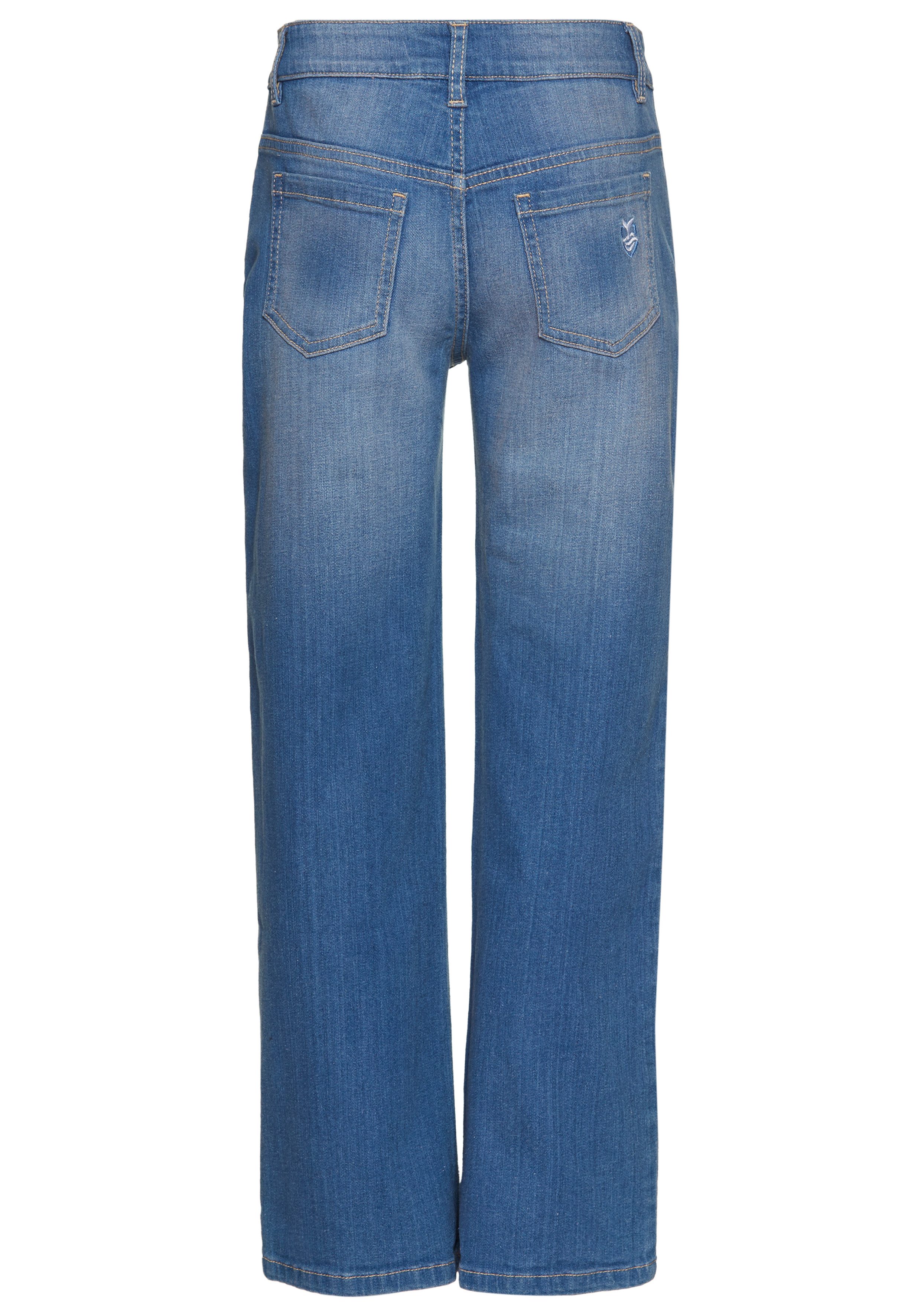 DELMAO Loose-fit-Jeans Mädchenjeans in weiter Form Weite Jeans mit Logo-Stickerei