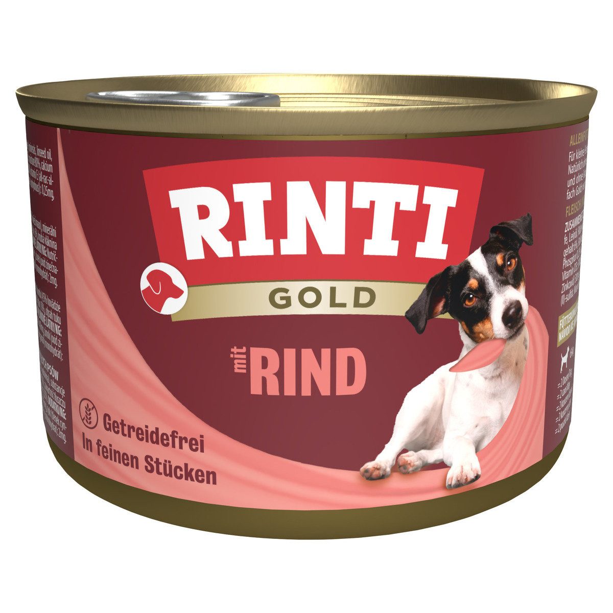 Rinti Gold mit Rindstückchen 185 g - 12 Stück, Nassfutter für: Hund