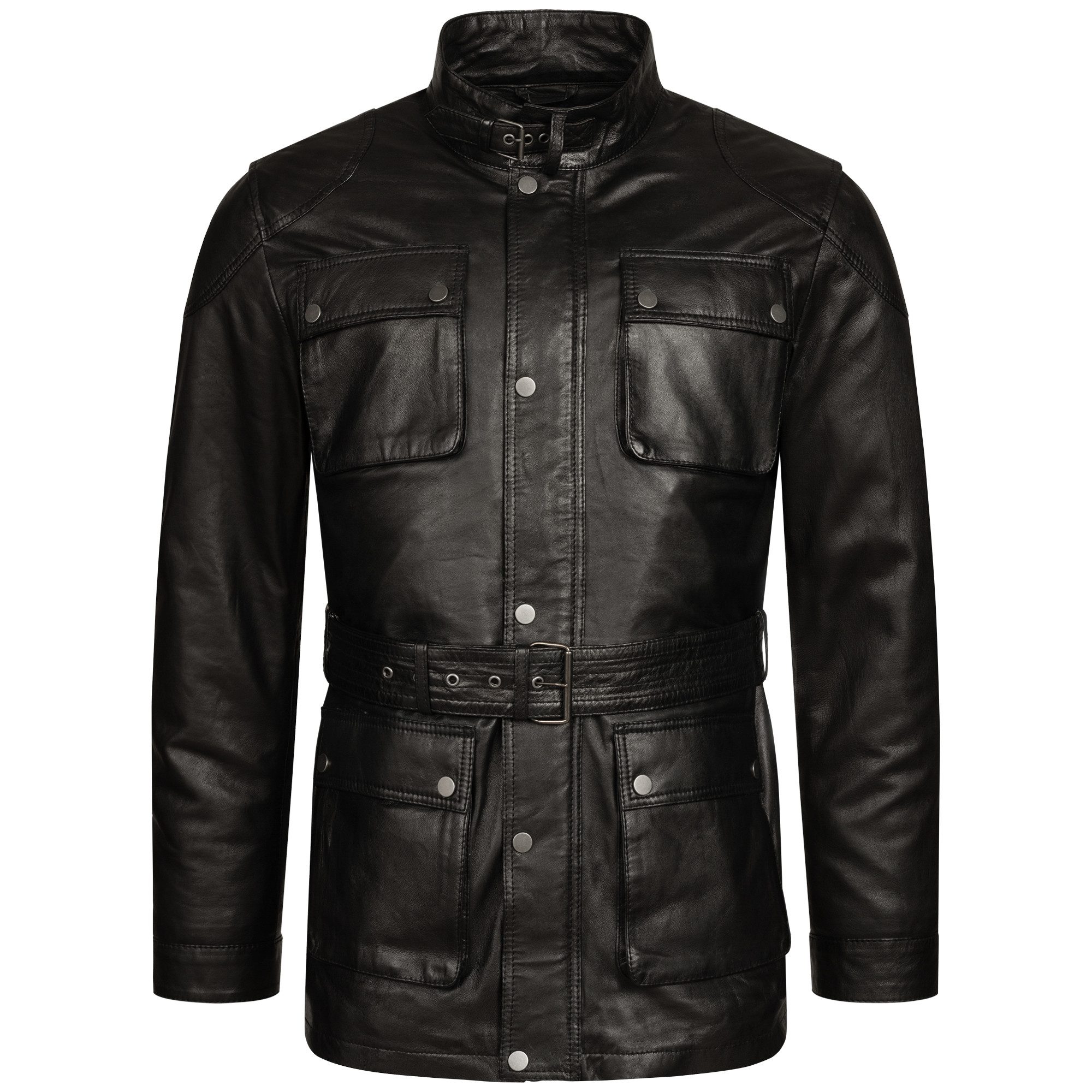 S&A Ledermoden Lederjacke Leon "Mit Gürtel – betont die Taille." günstig online kaufen