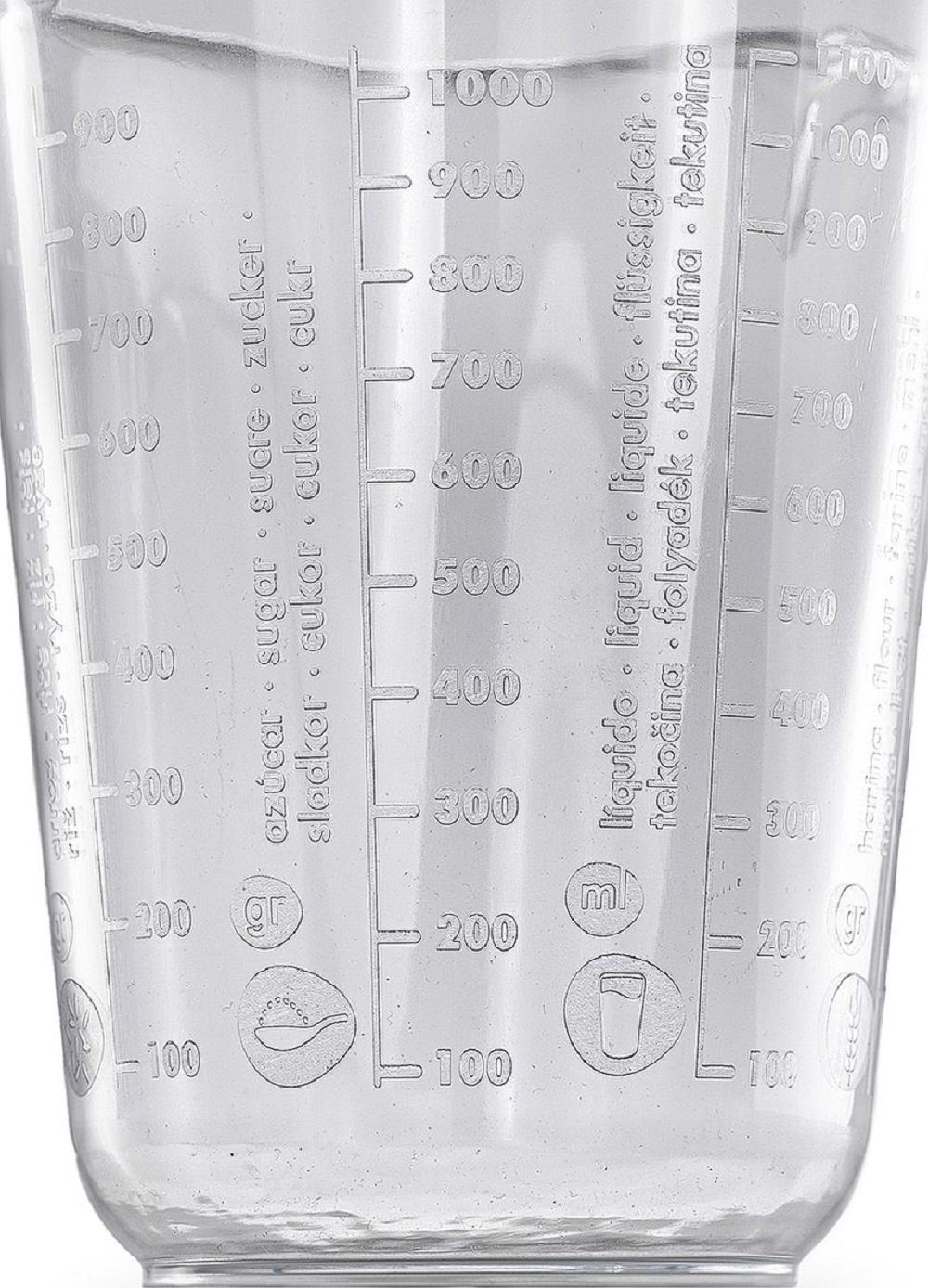 1 Transparent Messbecher Kunststoff Liter Literbecher, Messkanne 1l Kunststoff Messbecher DanDiBo Füllvolumen