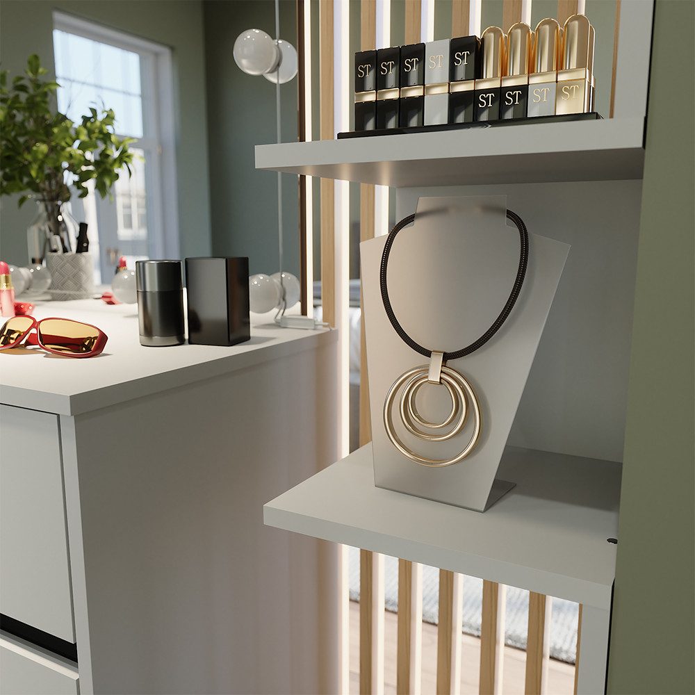 Vicco Eckregal Paolo, Weiß, 28 x 116.4 cm