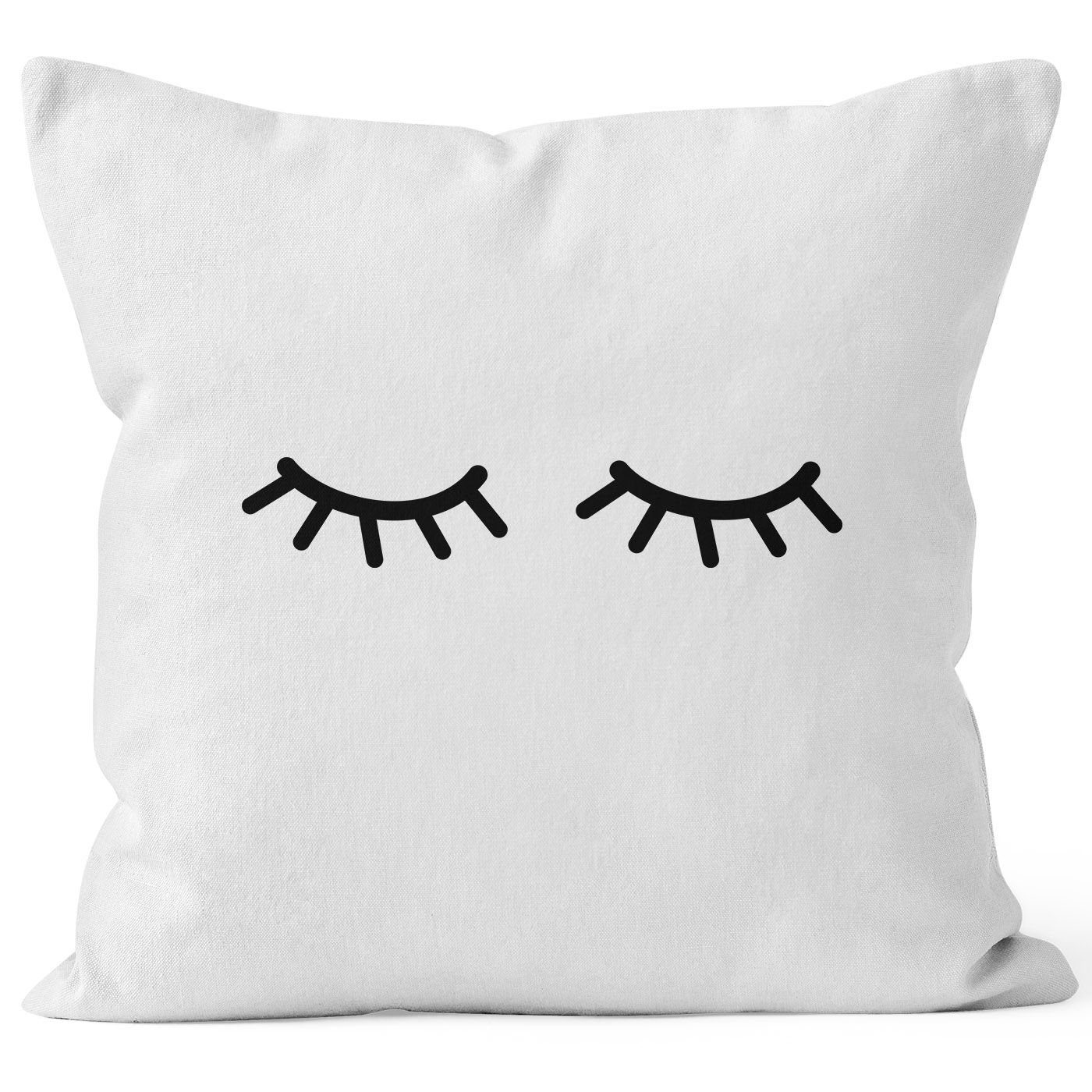 MoonWorks Dekokissen Kissenbezug Schlafende Augen Wimpern günstig online kaufen