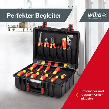 Wiha Werkzeugkoffer (45257) - 39 tlg., VDE-zertifiziert, Grundaustattung für Elektriker, robuste Aufbewahrung