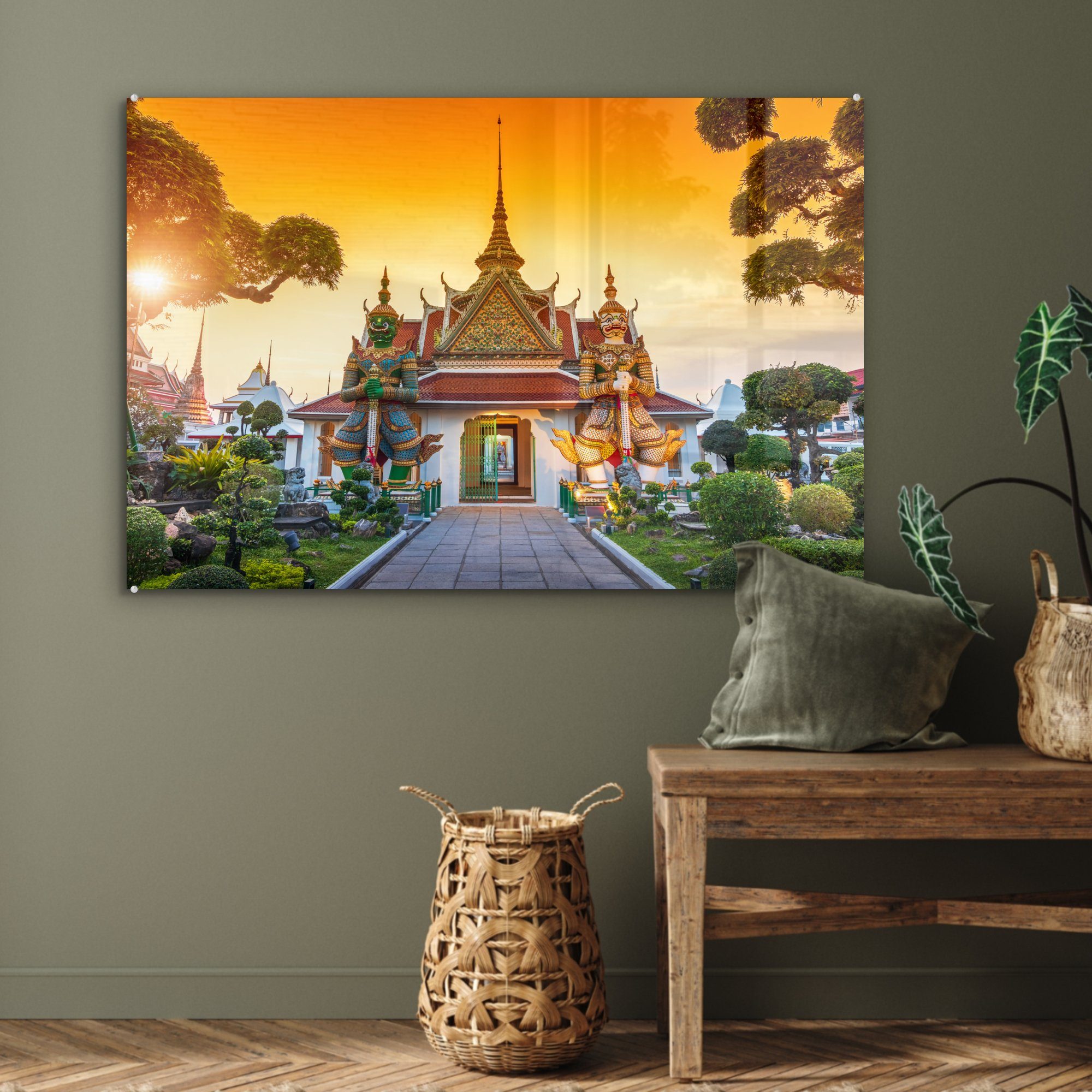 Wohnzimmer & Buddhistischer (1 Acrylglasbilder Schlafzimmer Tempel, St), Acrylglasbild MuchoWow