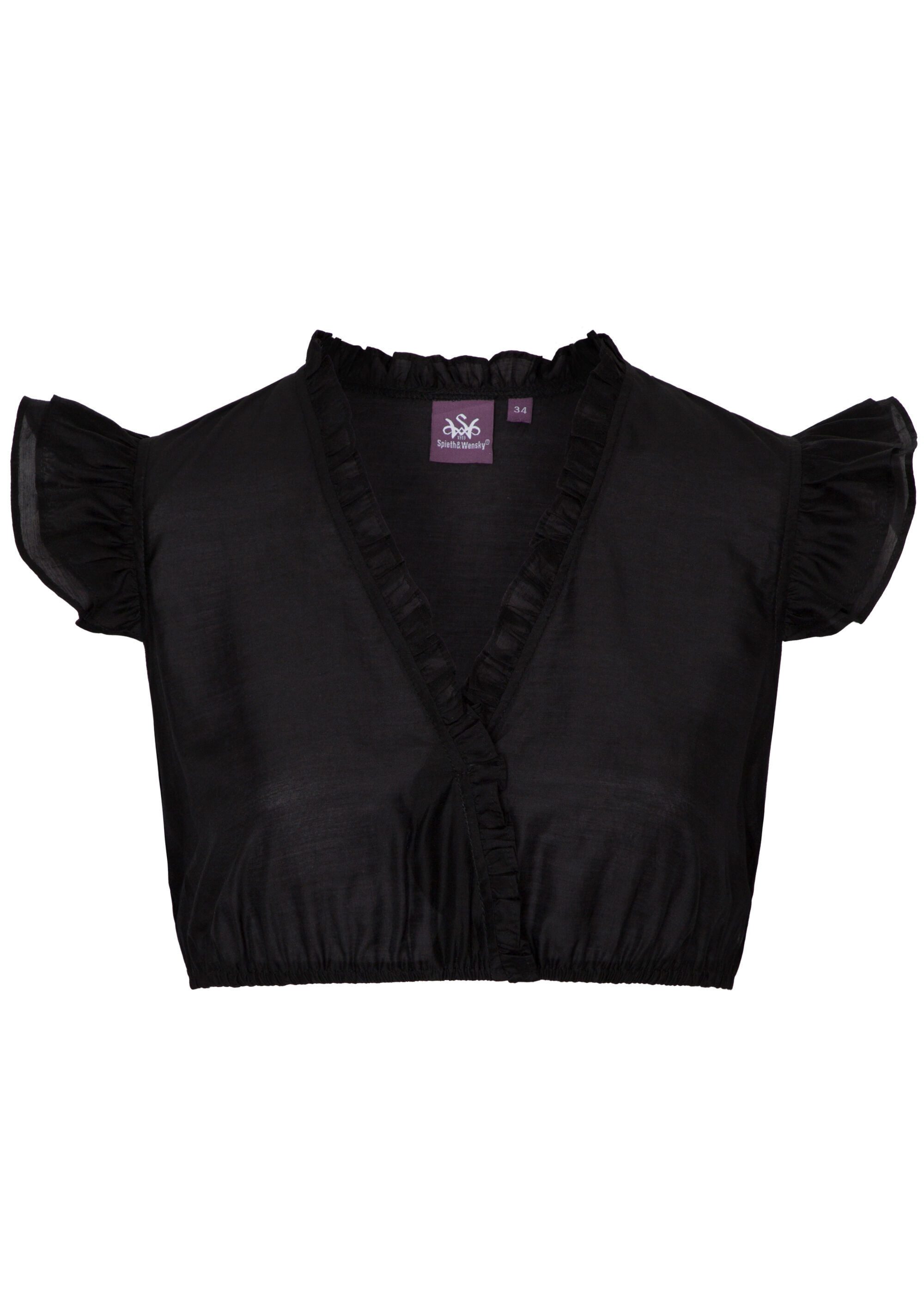 Spieth & Wensky Dirndlbluse Fran (1-tlg) mit Rüschen verzierter V-Ausschnit günstig online kaufen