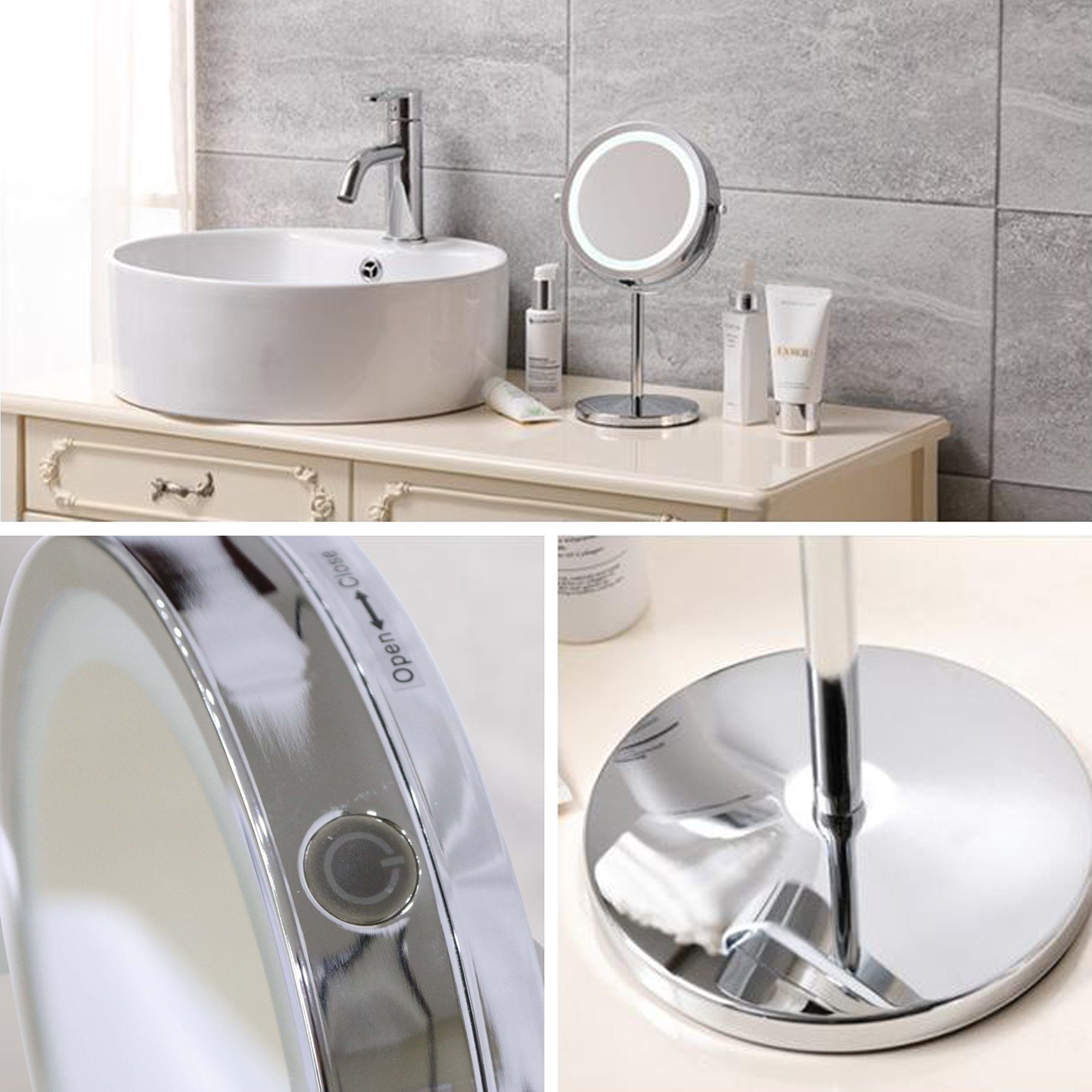 Mucola Kosmetikspiegel LED 10 fach Schminkspiegel Makeup Spiegel Badspiegel günstig online kaufen