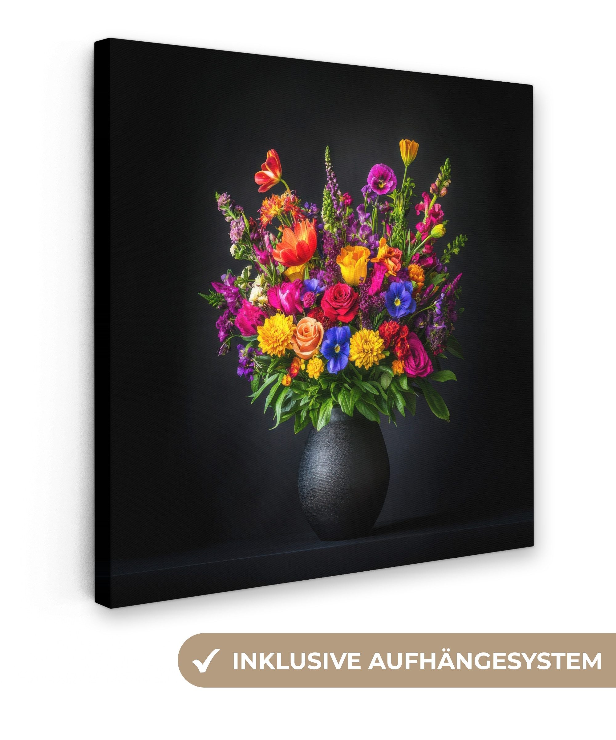 OneMillionCanvasses® Leinwandbild Leuchtend bunt - Blumen günstig online kaufen