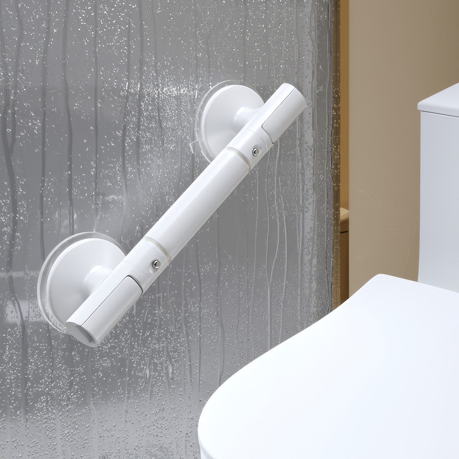 BlingBin Haltegriff Dusch-Haltegriffe für Senioren, Badewannen, Toiletten und Duschen, belastbar bis 110 kg, ohne Bohren abnehmbare Griffstangen für das Bad,WC Haltestange