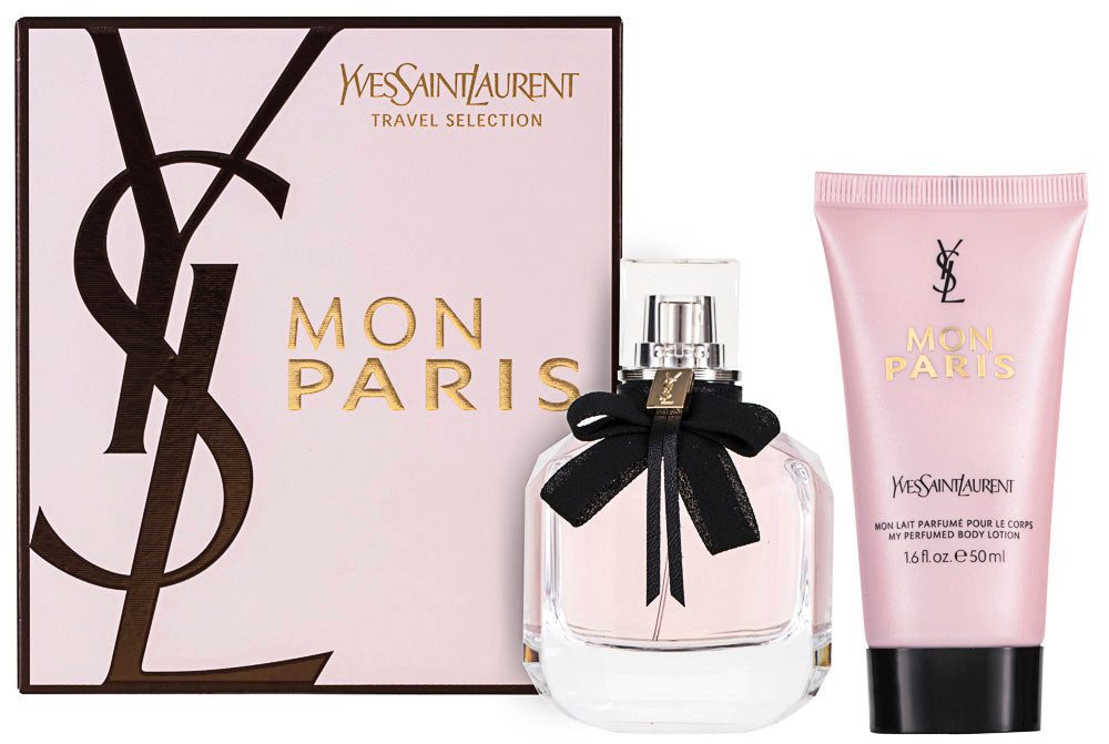 YVES SAINT LAURENT Pflege-Geschenkset Mon Paris, Luxus-Geschenkset, Eau de Parfum 50ml + Körperlotion 50ml, 2-tlg.