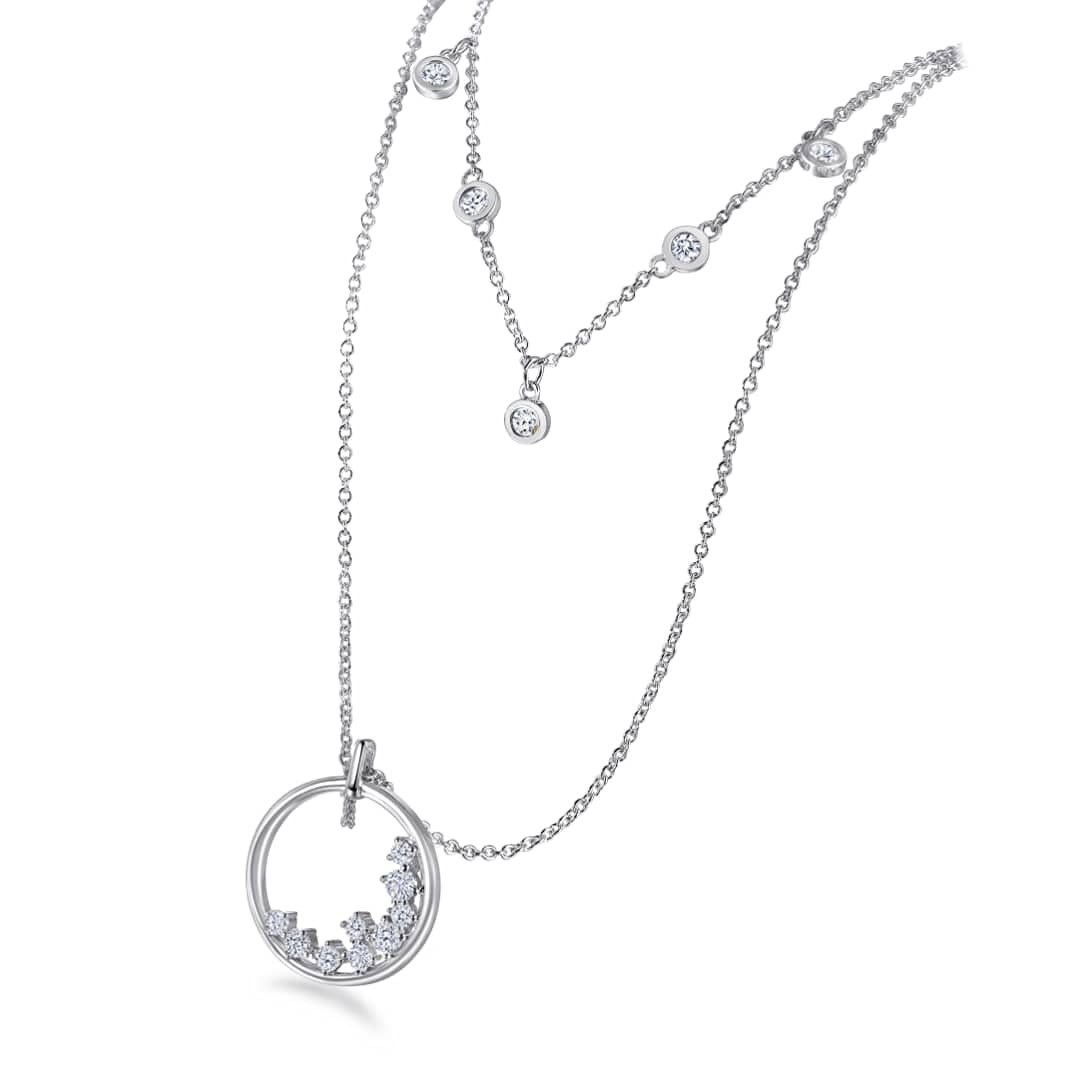 Lisandra Scott Kette mit Anhänger Doppelhalskette mit funkelnden Zirkonia S günstig online kaufen