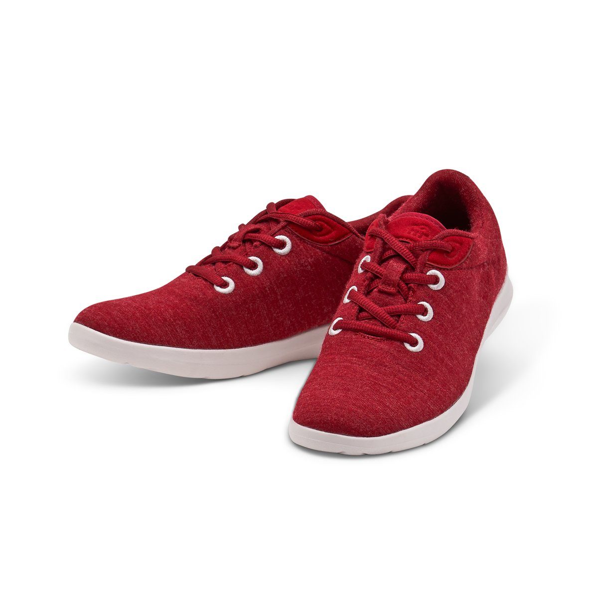 merinos - merinoshoes.de Bequeme Damen Lace- Up, Sportschuhe Sneaker atmungsaktive dunkelrote Schuhe aus weicher Merinowolle