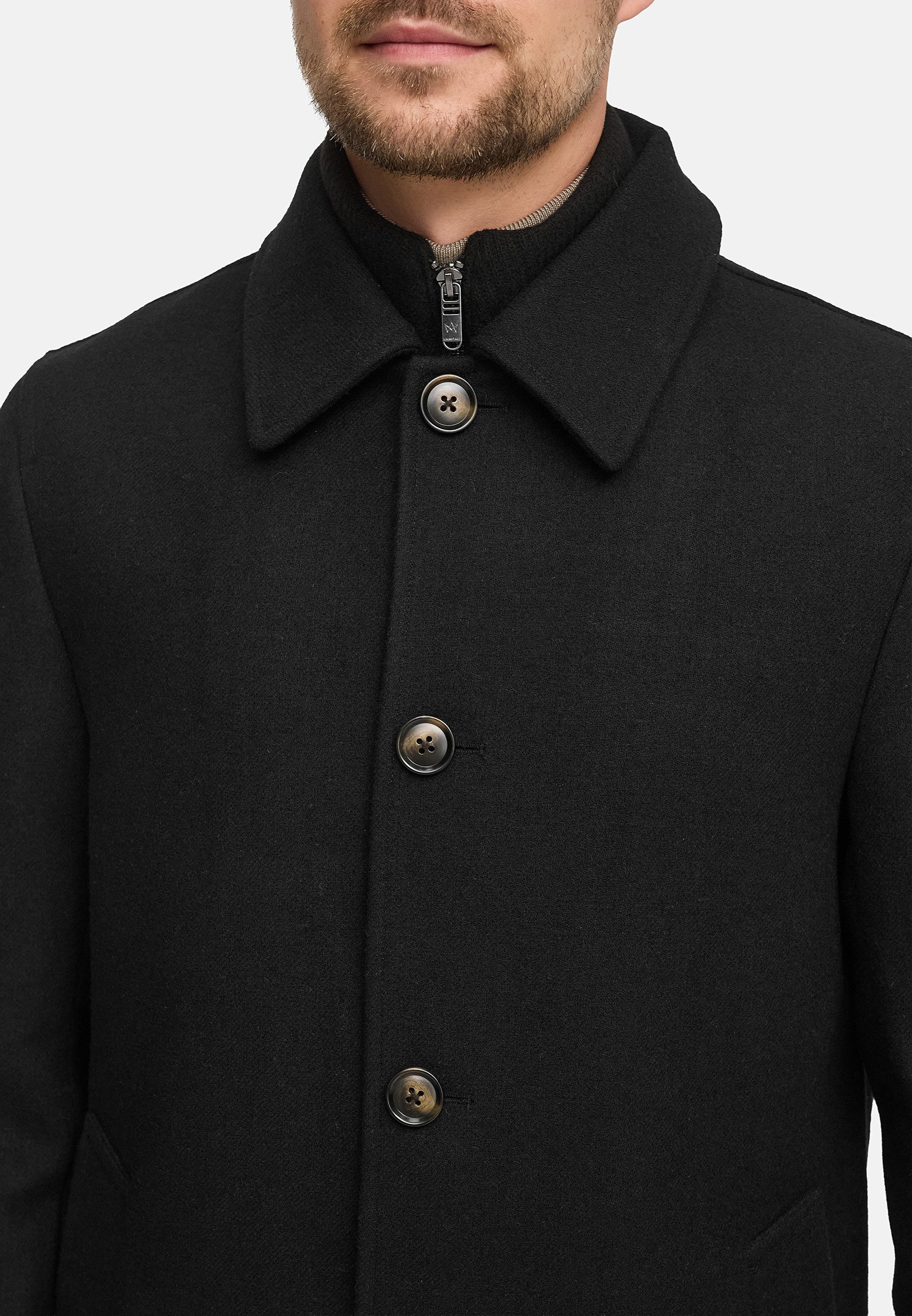 Jeff Wollmantel Herren JFTyler Winter Mantel Herrenmantel Eleganter Herrenmantel mit Wollanteil und Strickeinsatz