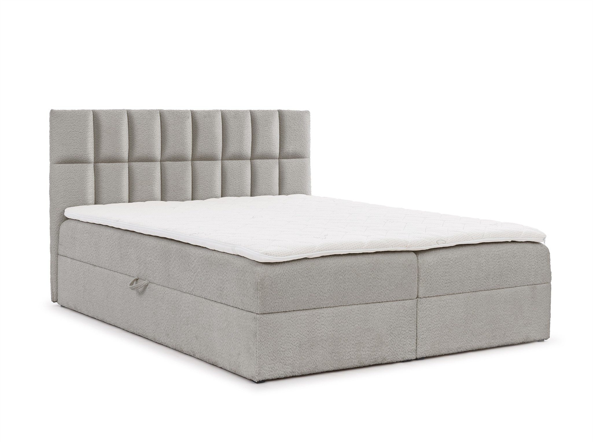Fun Möbel Boxbett Schlafzimmerbett DOMINGA Standard Überlänge (220cm) (mit Bonellfederkernmatratze, inkl. Kaltschaumtopper), 2 x Bettkasten