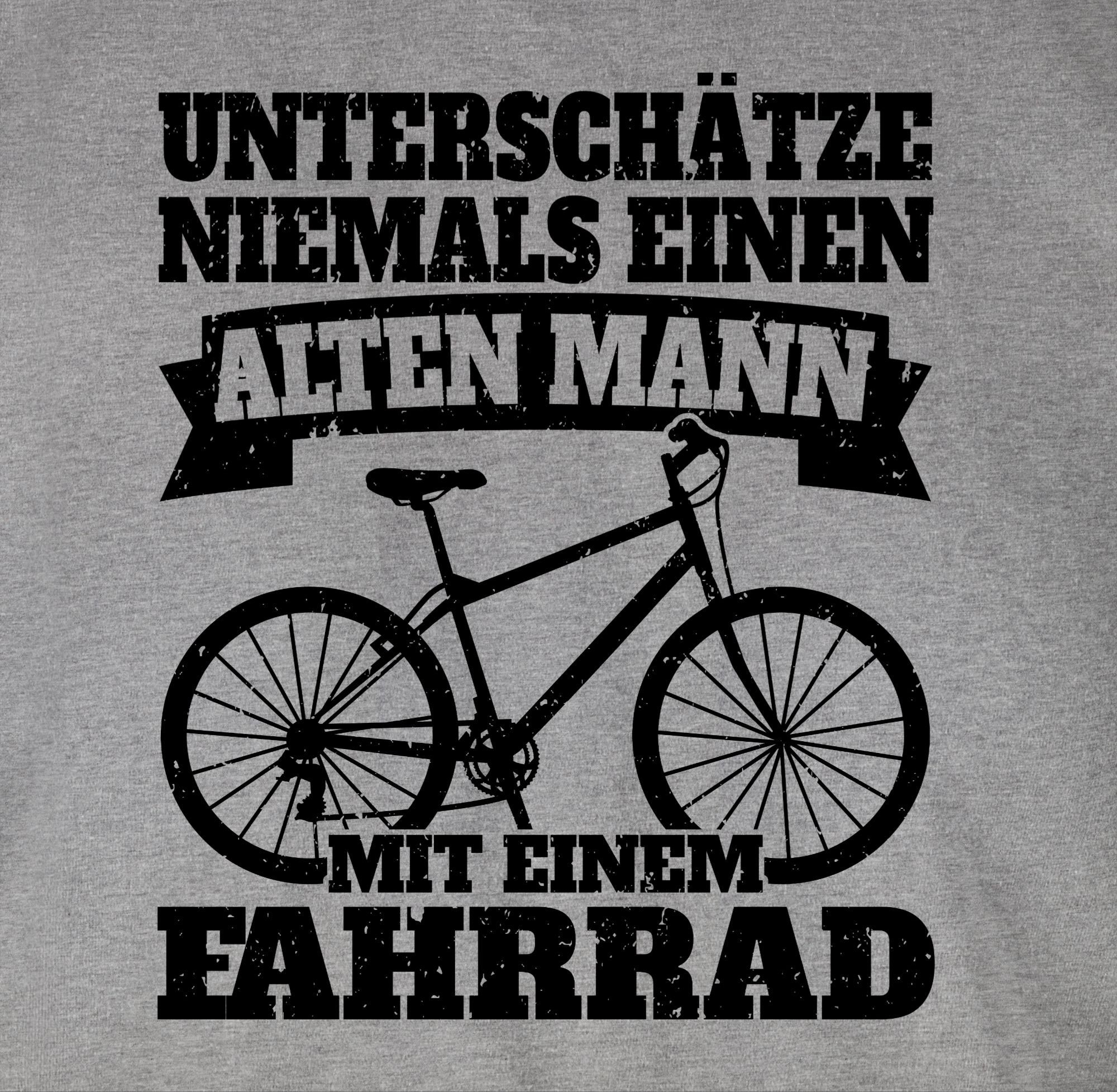 Fahrrad meliert Fahrrad - einen 02 T-Shirt Radsport Shirtracer alten Grau einem Unterschätze Mann Bekleidung niemals mit schwarz