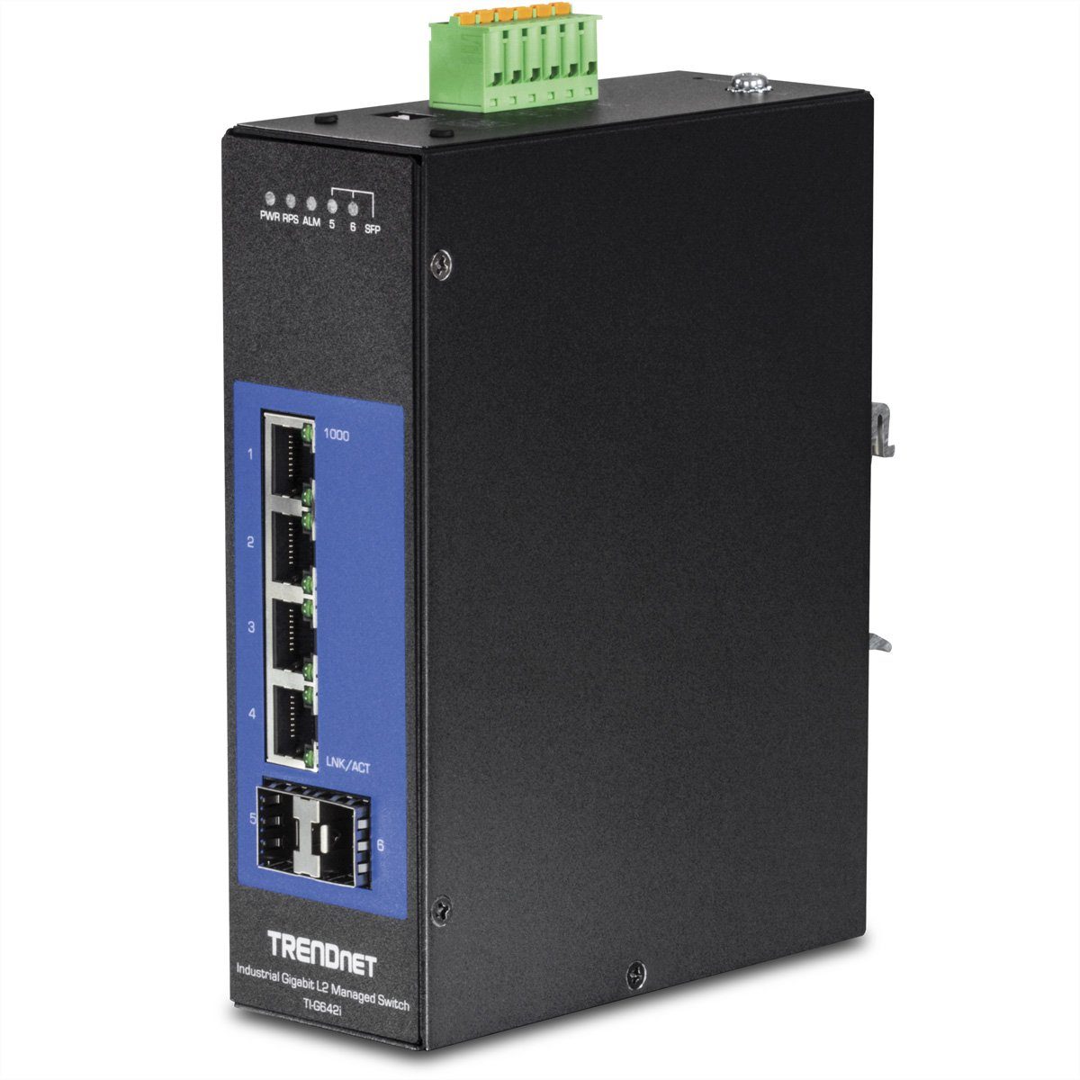 Trendnet TI-G642i DIN-Rail Switch 6-Port Gigabit Industrial L2 Netzwerk-Switch