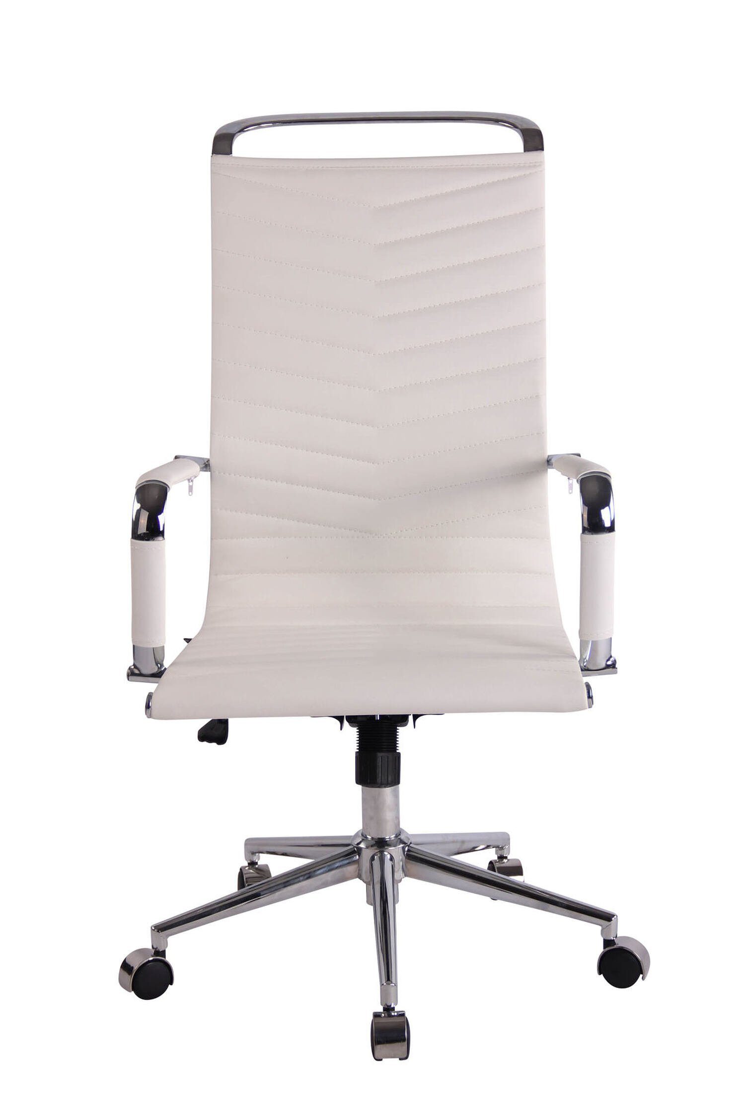 TPFLiving Bürostuhl Battle mit bequemer chrom XXL), Chefsessel, weiß Sitzfläche: geformter Bürostuhl (Schreibtischstuhl, Rückenlehne Drehstuhl, ergonomisch Gestell: Kunstleder - Metall