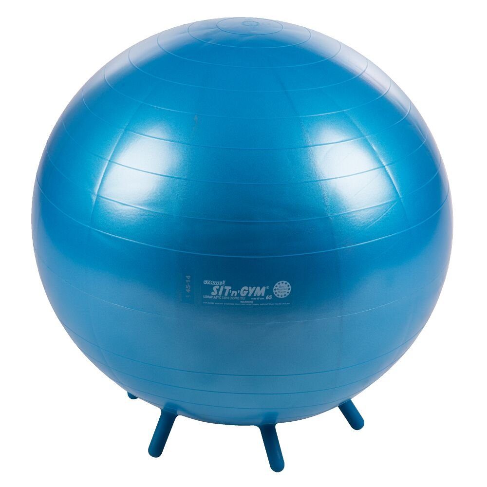 Gymnic Sitzball Fitnessball Sit 'n' Gym, Zur Gesundheitsförderung in Schule, Freizeit und Beruf ø 65 cm, Blau