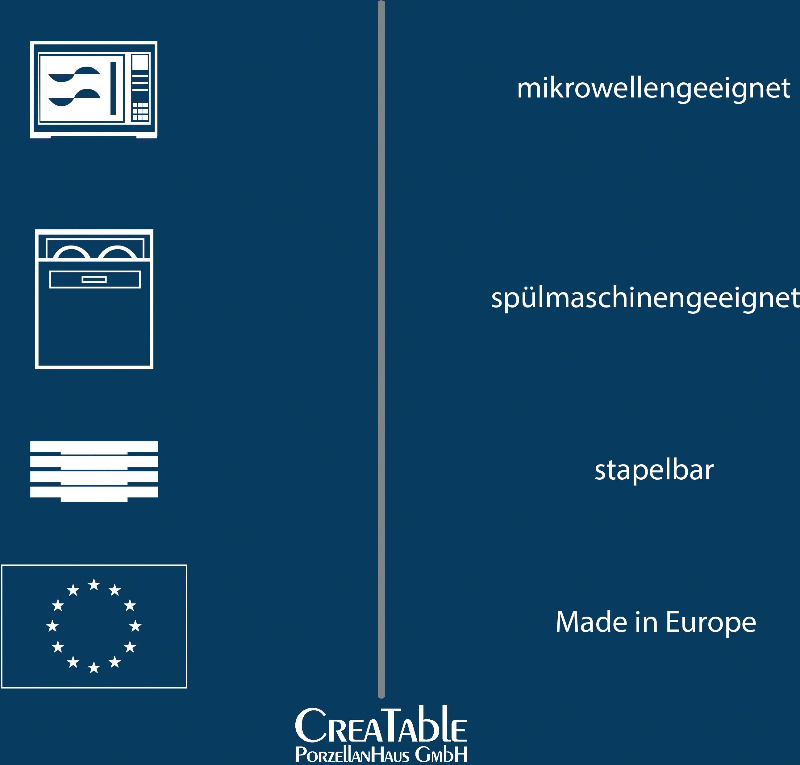 CreaTable Milch- und Zuckerset Victoria Weiss (2-tlg), Porzellan, klassisch weiß für den täglichen Gebrauch