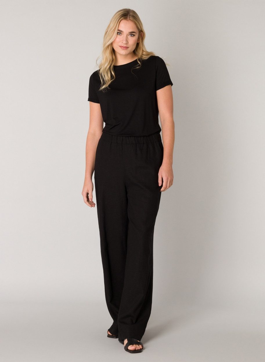 Base Level Leinenhose Yul Sommerhose mit elastischem Bund