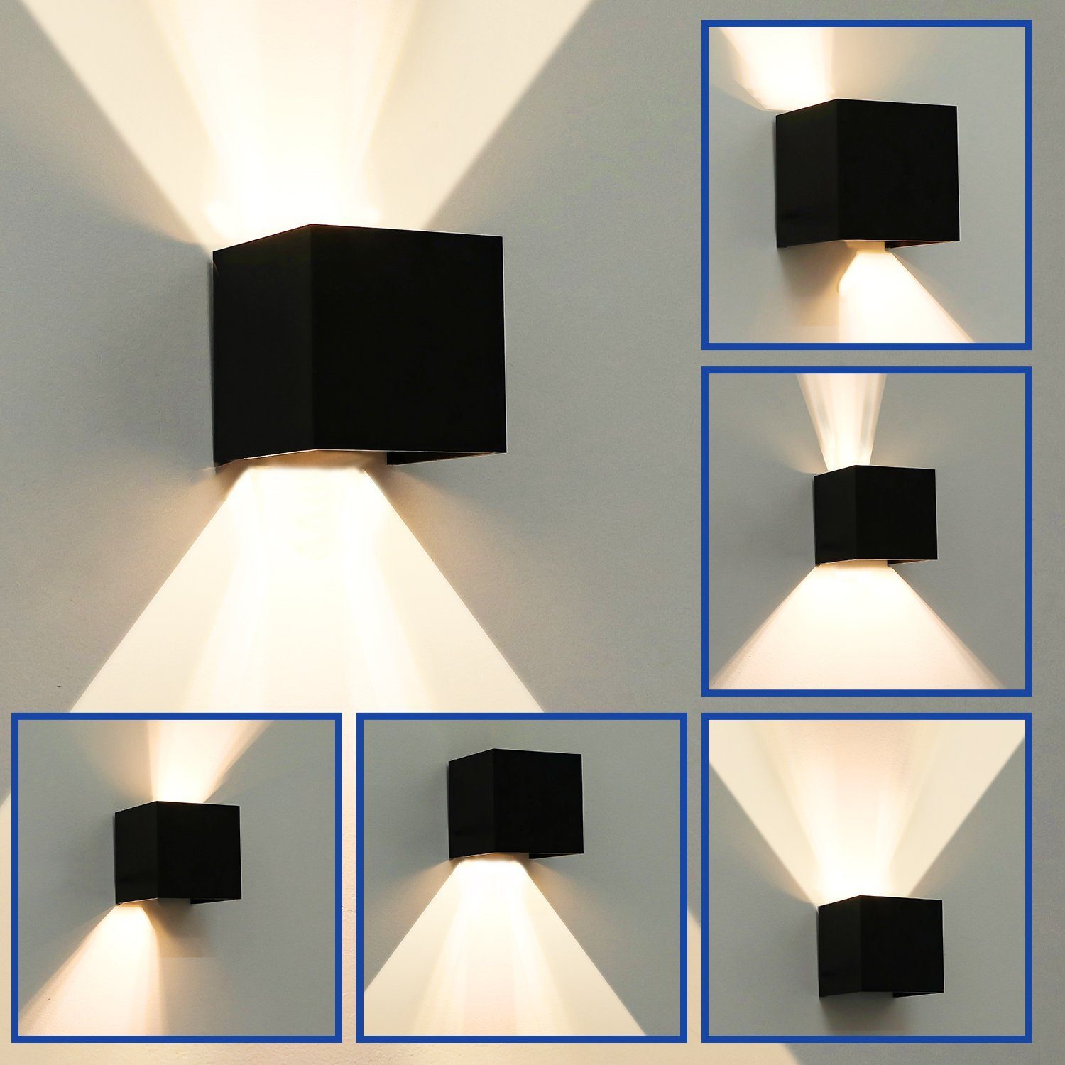 LETGOSPT Wandleuchte LED Aluminium Wandlampe mit günstig online kaufen