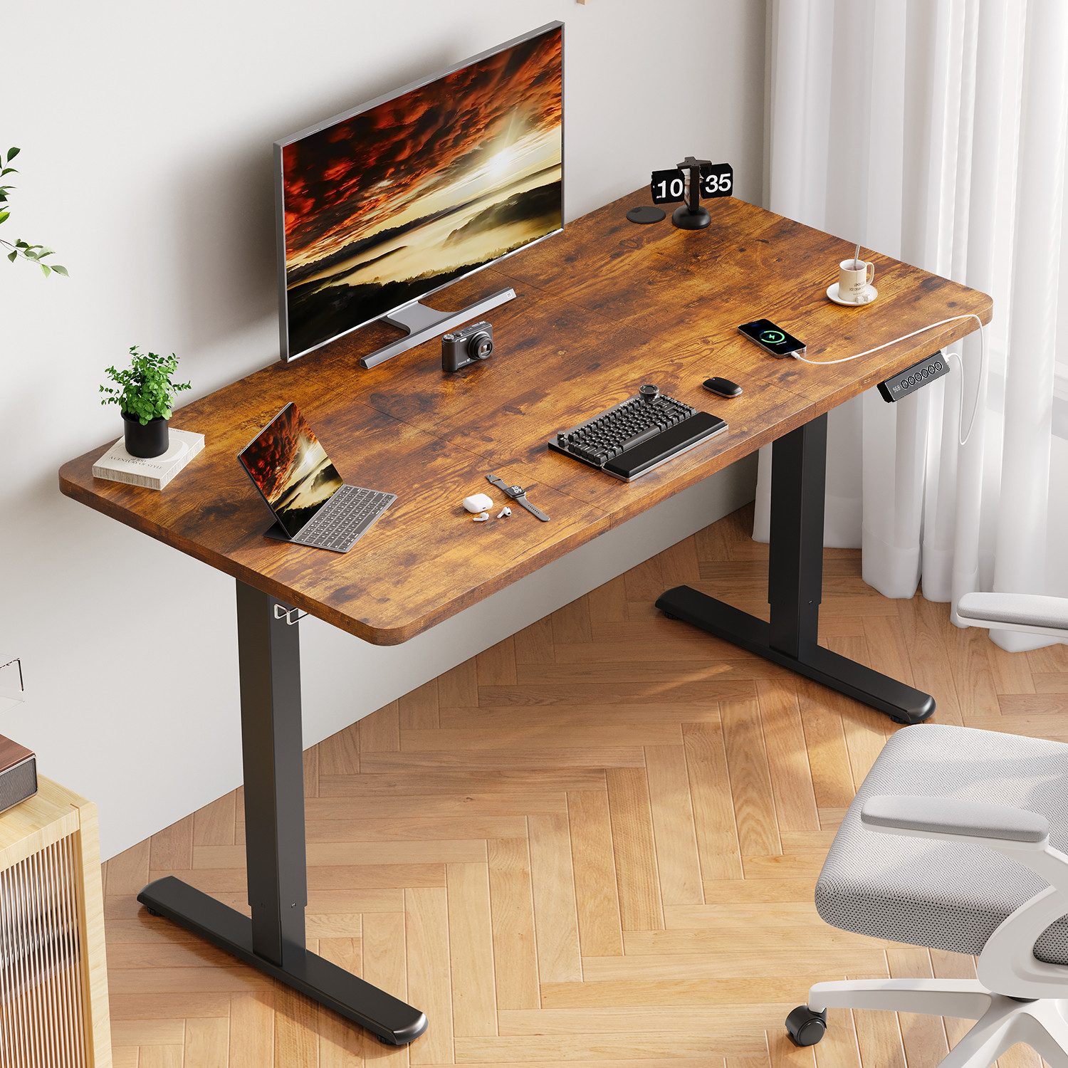 HOMALL Schreibtisch Höhenverstellbarer mit USB-Ladefunktion und günstig online kaufen