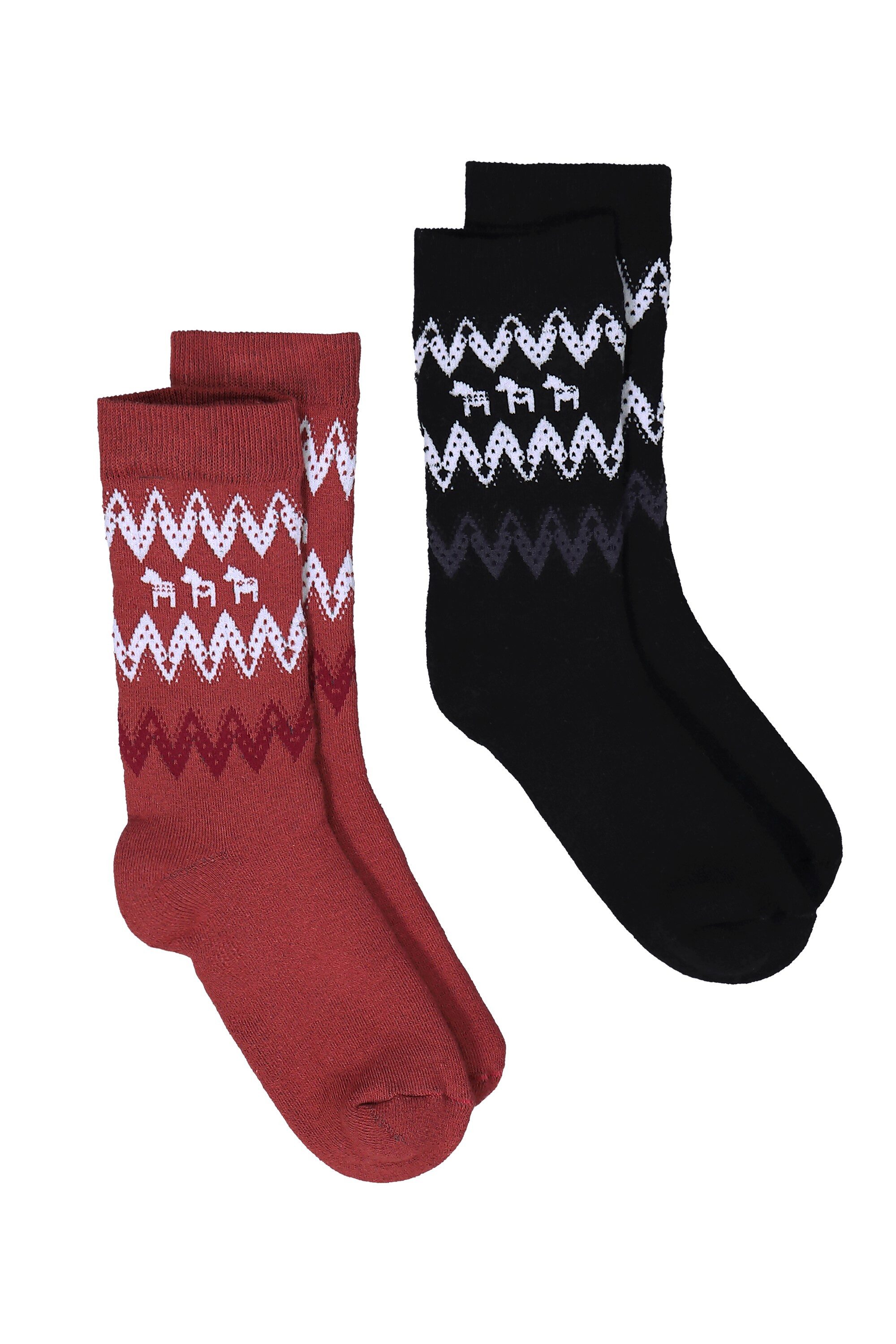 Kuschelsocken Socken 2er-Pack Norwegermuster Biobaumwolle