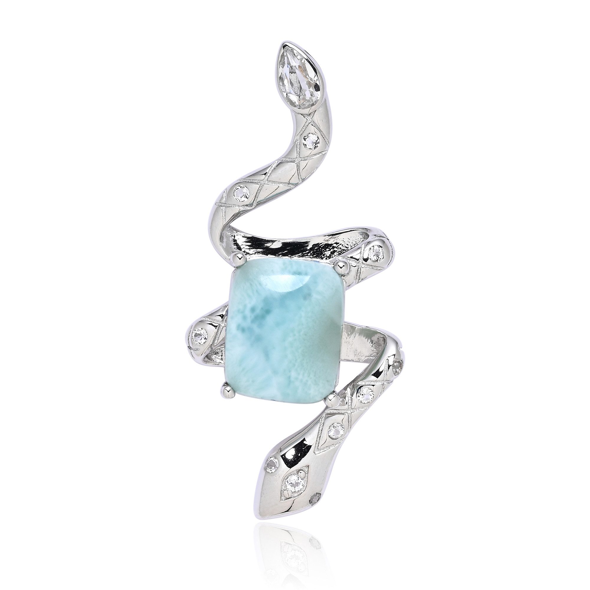 Cavill Kettenanhänger Larimar Silber Rhodium Schlangenanhänger (1-tlg)