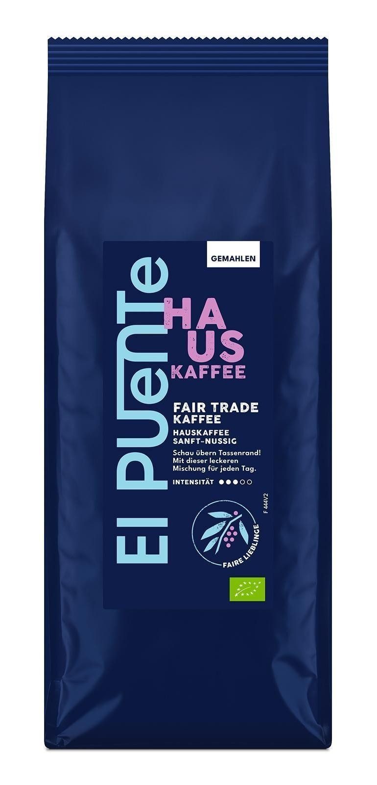 El Puente Kaffee El Puente Hauskaffee - Bio-Kaffee gemahlen 500 g, Fair Trade, Vegan, Handmade