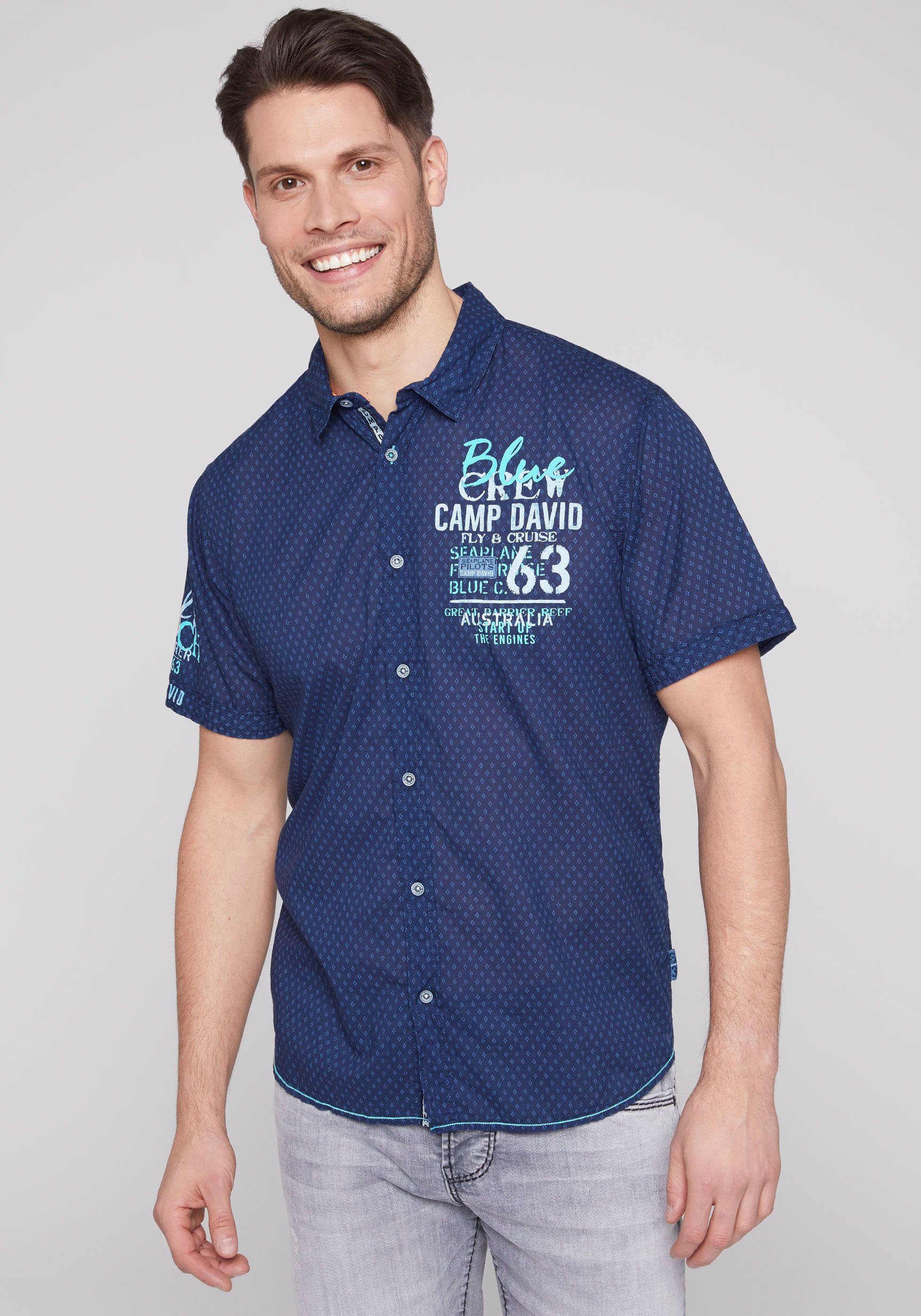 CAMP DAVID Kurzarmhemd mit Logoschriftzügen kaufen | OTTO