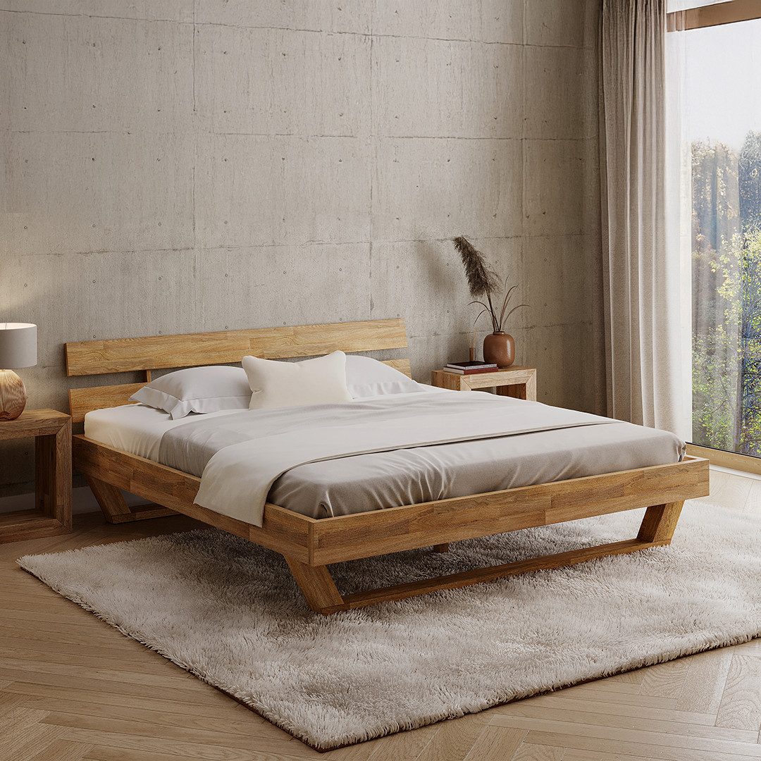 skølm Massivholzbett Nornir aus Eiche, natur geölt, verfügbar in 120/140/16 günstig online kaufen