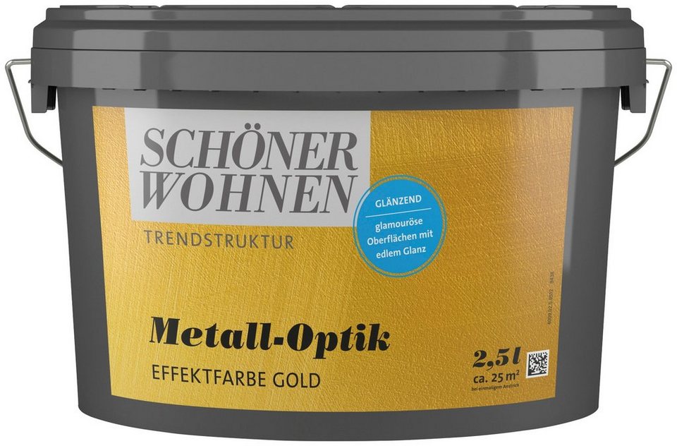 SCHÖNER WOHNEN-Kollektion Wandfarbe »Metall-Optik Effektfarbe gold