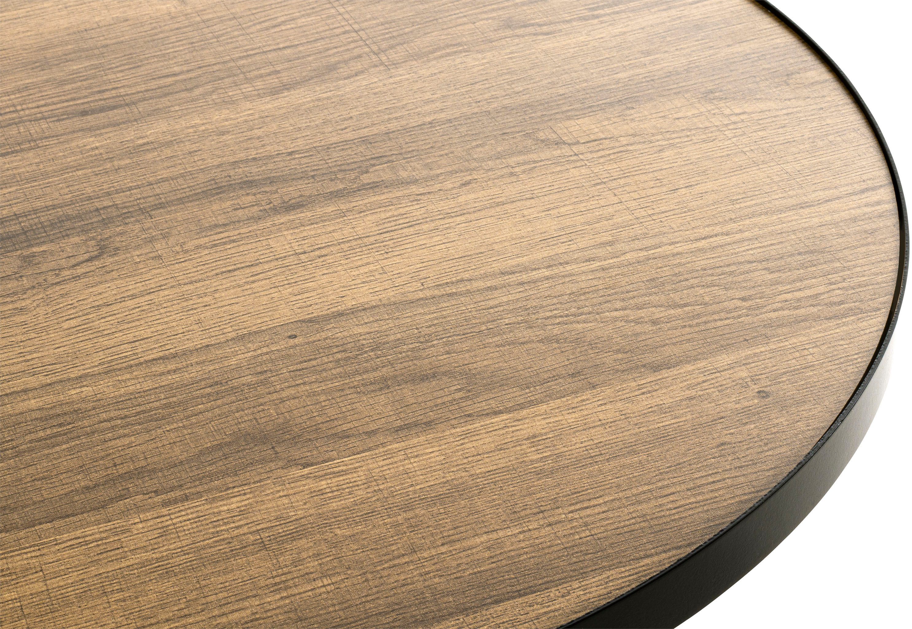 HAKU Beistelltisch Sofatisch, Wohnzimmertisch (1-St), rund - aus MDF Braun - Ø/H 60/48 cm