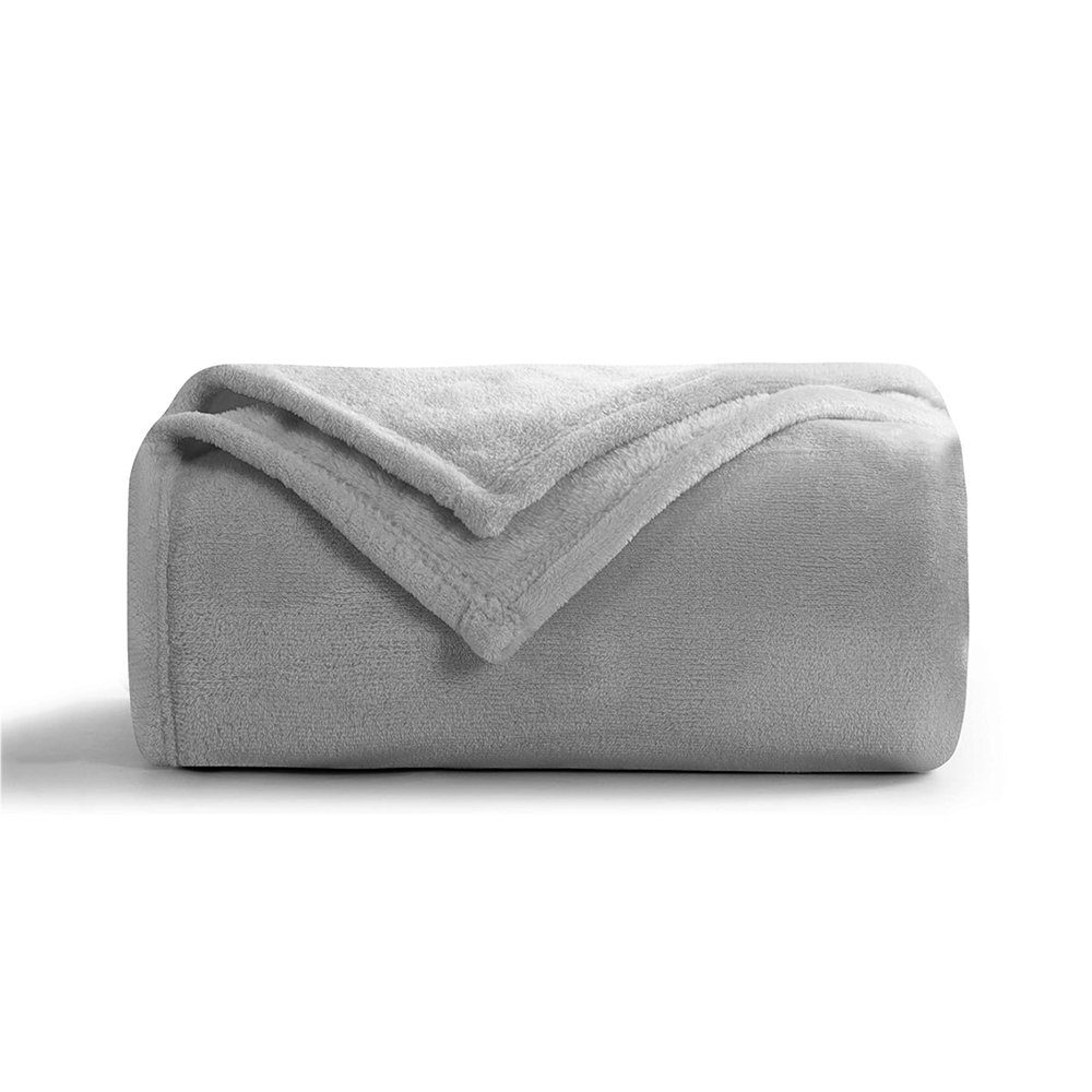 Wohndecke Kuscheldecke Flauschig Decke Grau - Fleece decke Warme Sofa Decke, GelldG Silber grau( 150*200)