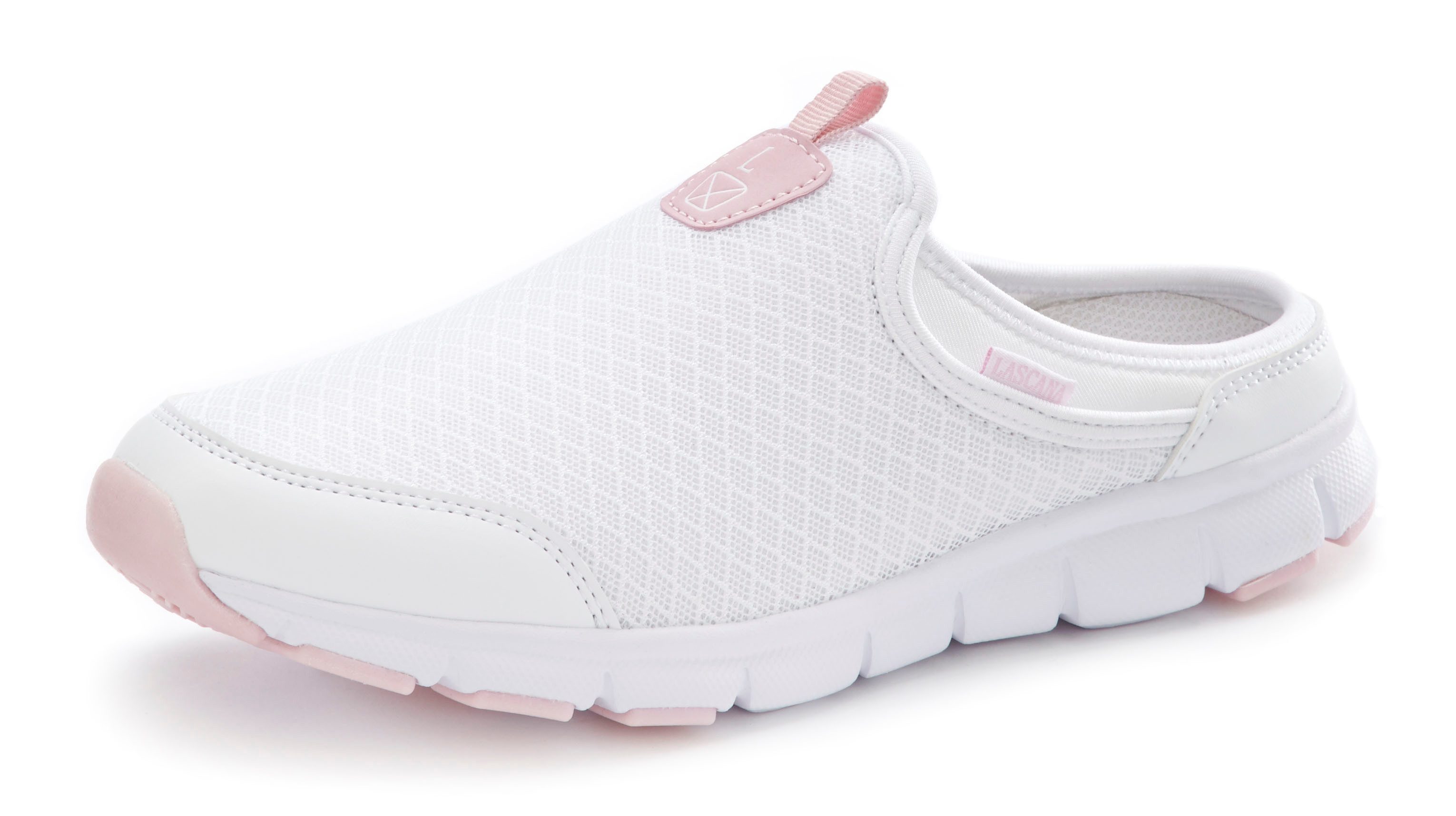 LASCANA Slip-On-Sneaker, Sneaker Halbschuh, Freizeitschuh, Sabot, Clogs aus leichtem Mesh-Material