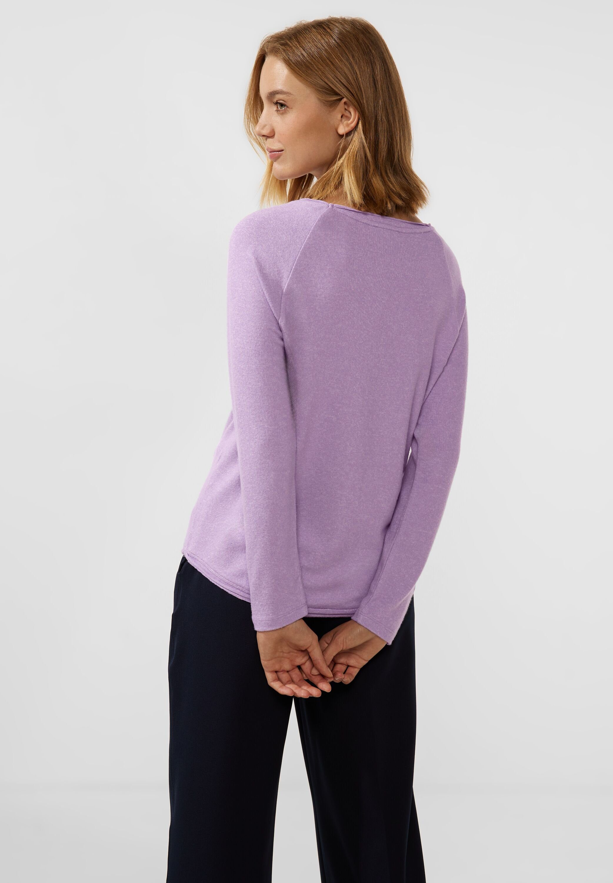 STREET mit pure ONE soft Rundhalsausschnitt melange Rundhalsshirt lilac