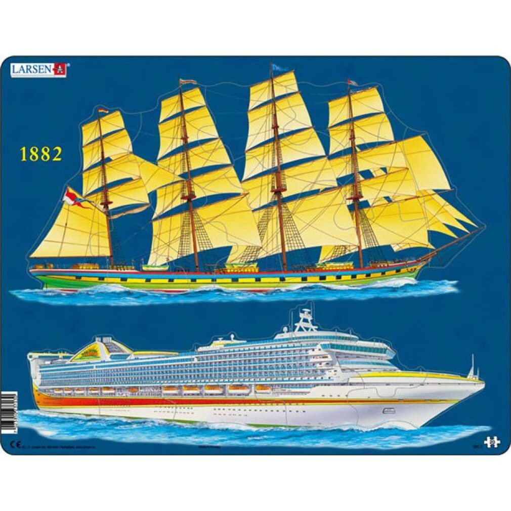 Larsen Puzzle Puzzle Schiffe - Geschichte und Gegenwart 20 Teile, Puzzleteile