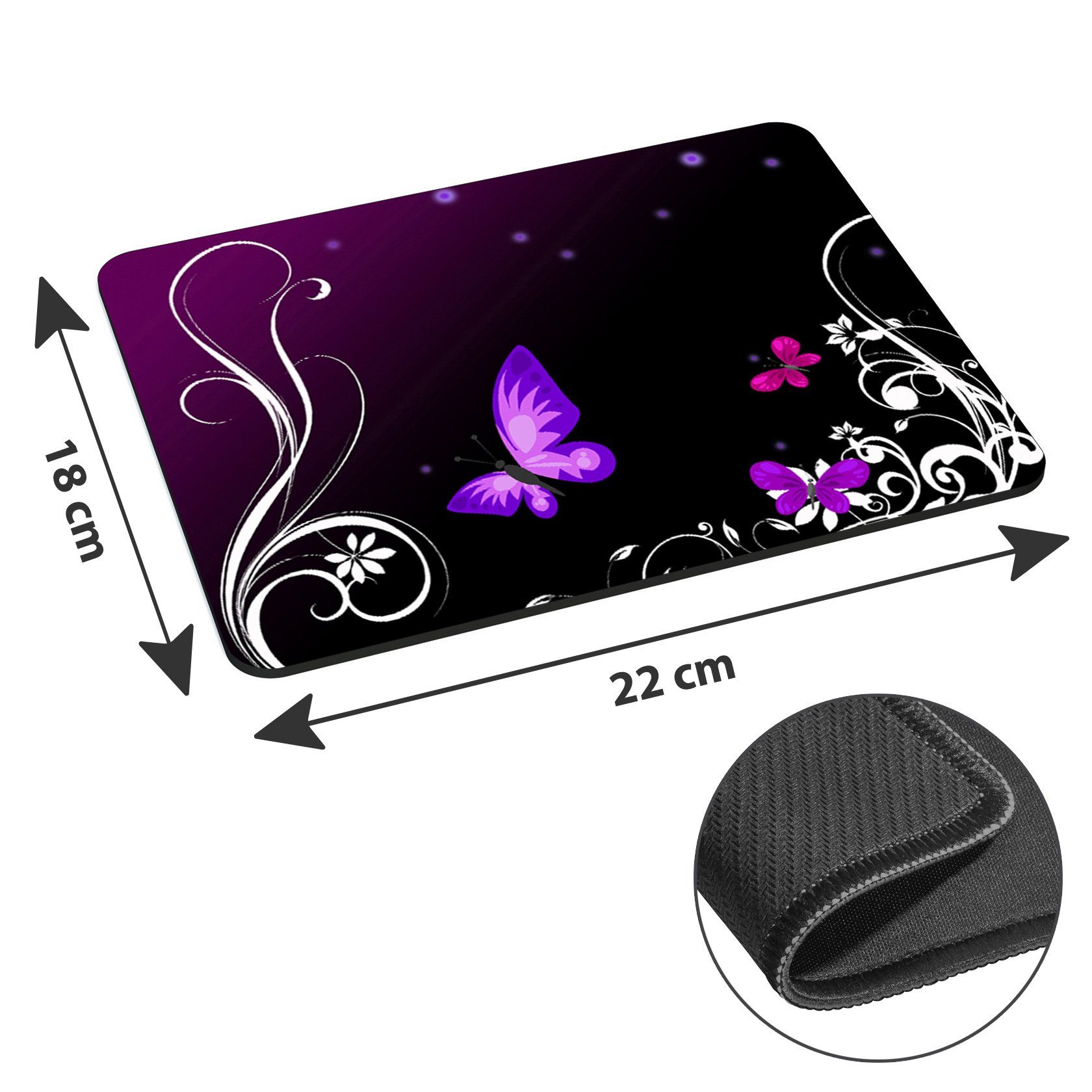 PEDEA Gaming Mauspad 22 cm x 18 cm mit Motiv (Größe L), mit vernähten Rändern und Rutschfester Unterseite – Bild 2 von 4