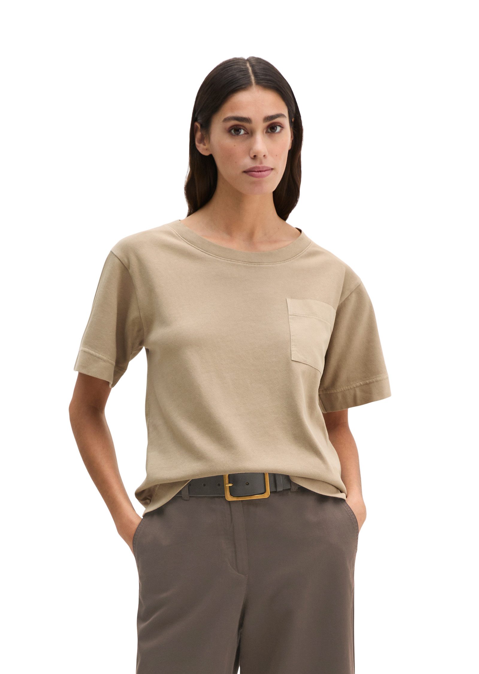 Marc O'Polo T-Shirt mit aufgesetzter Satin-Tasche
