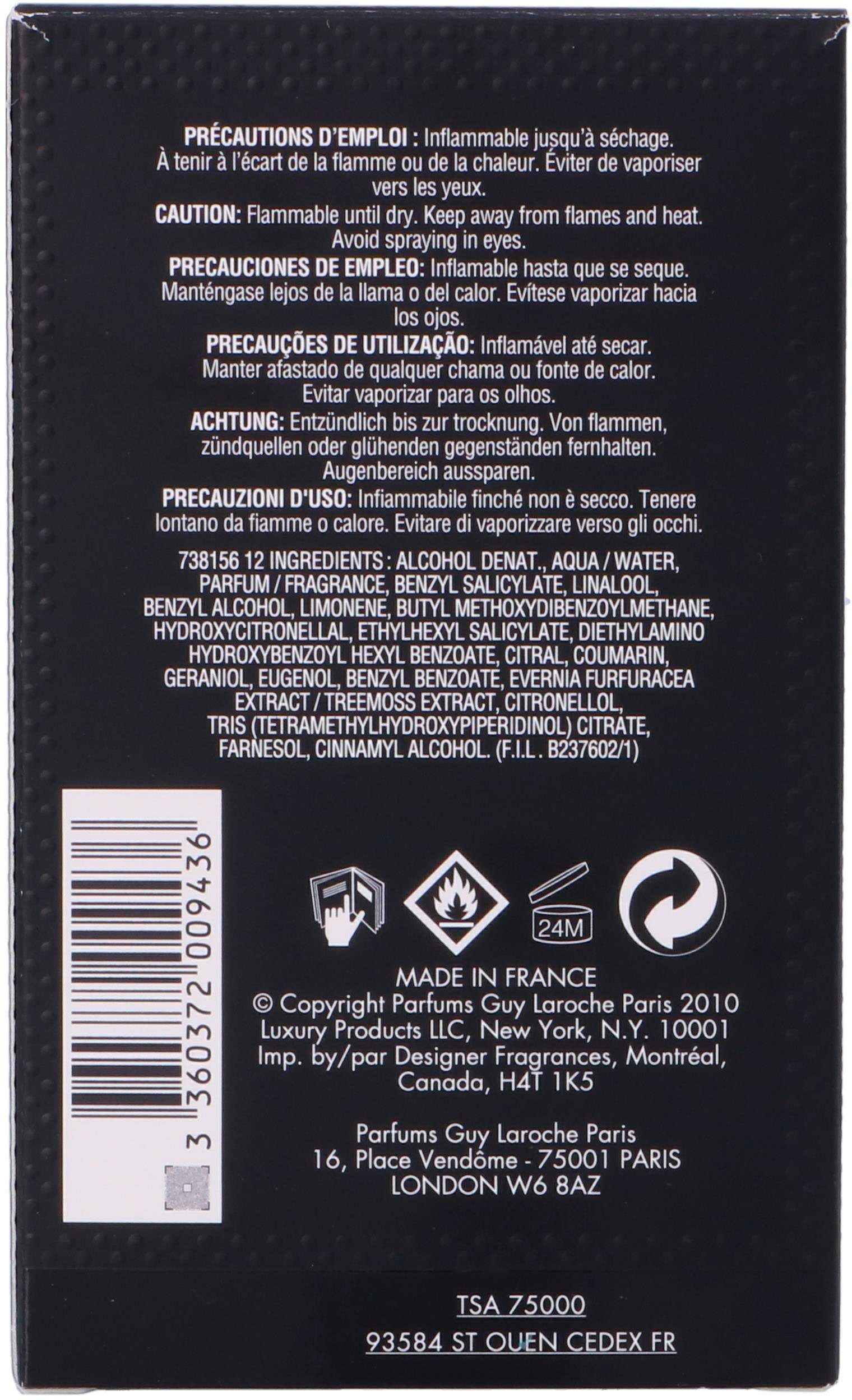 Guy Laroche Eau de Toilette Drakkar Noir, mit floraler Note
