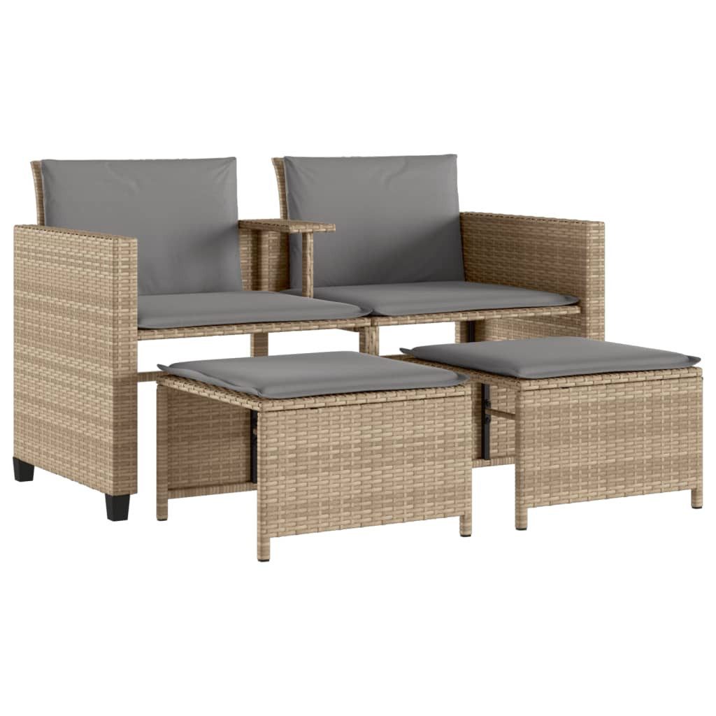 vidaXL Gartenlounge-Set Gartensofa 2-Sitzer mit Tisch günstig online kaufen