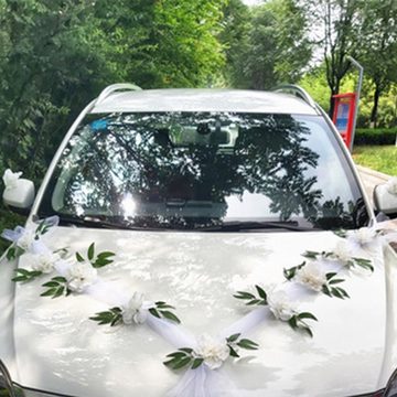 Kunstblume Autoschmuck Hochzeit Braut Paar Deko Dekoration Auto Schmuck Car, GelldG