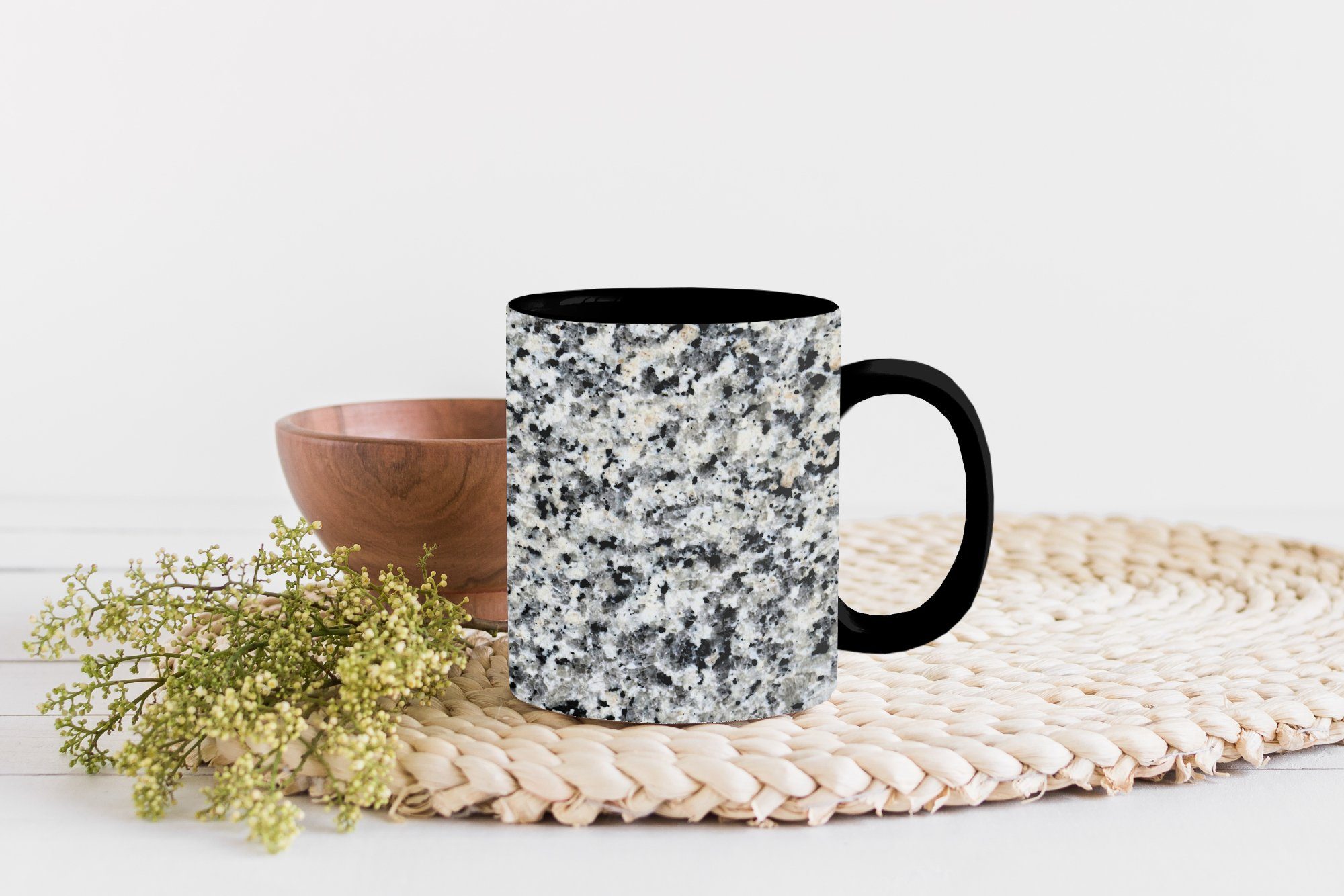 MuchoWow Tasse Granit Kaffeetassen, Keramik, - - Teetasse, Grau, Geschenk Kieselsteine Farbwechsel, Zaubertasse