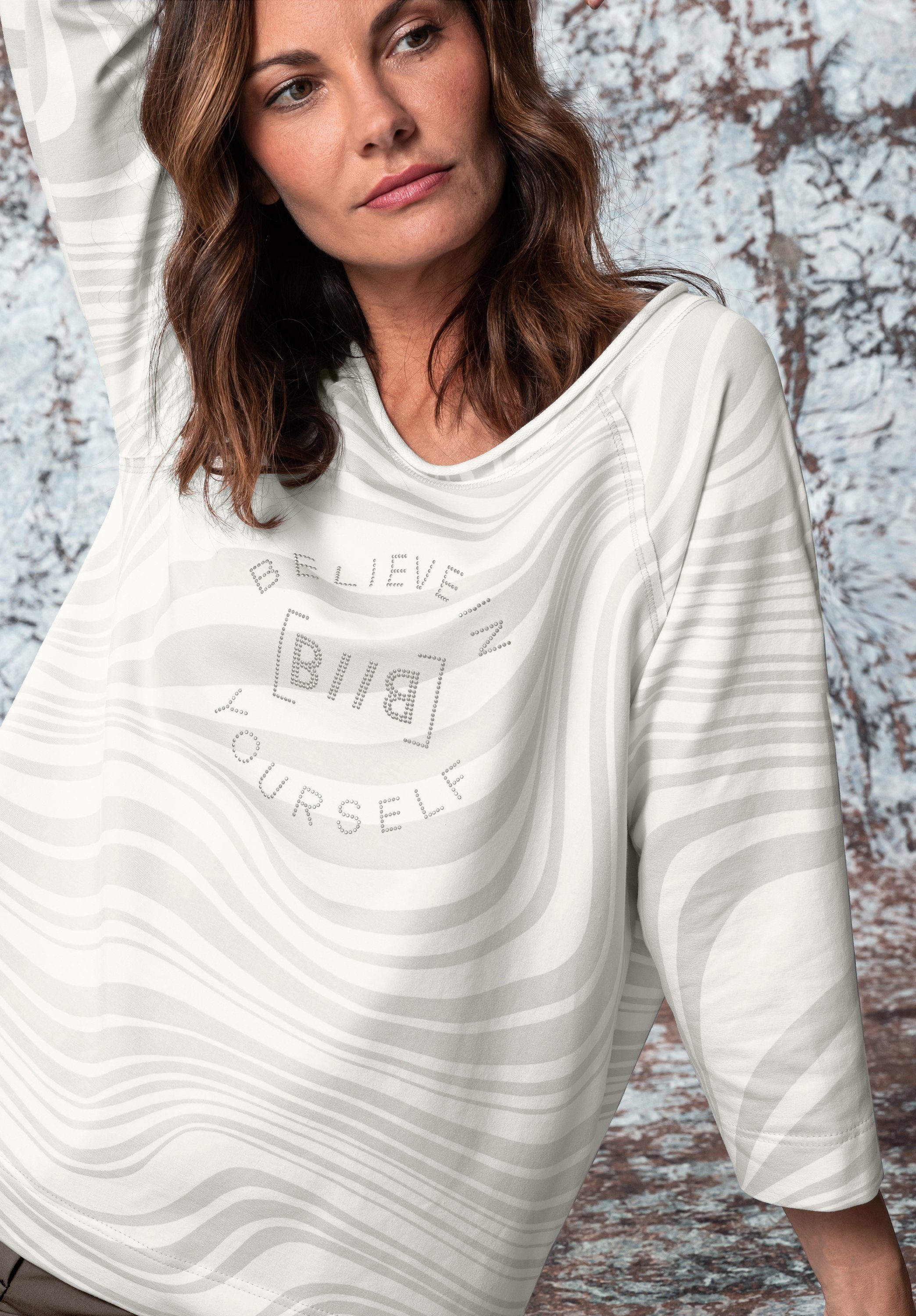 bianca Print-Shirt MALA mit graphischem Druck und angesagtem Wording